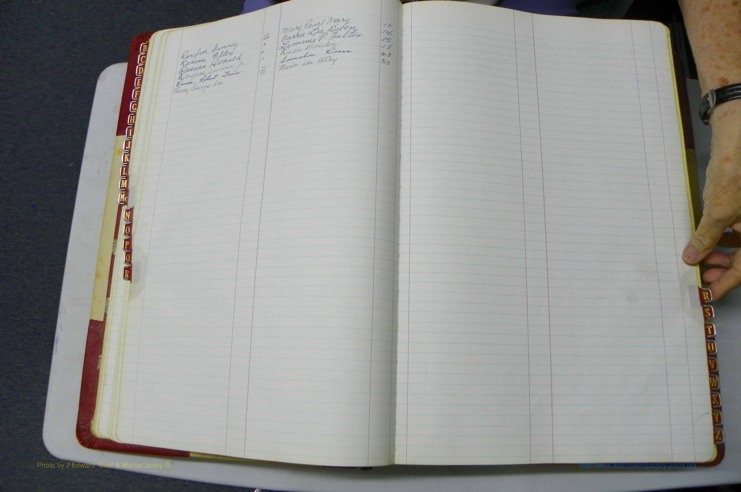 Was GA, Mar. Book R, 1951 - 1952, Col, Index R.JPG