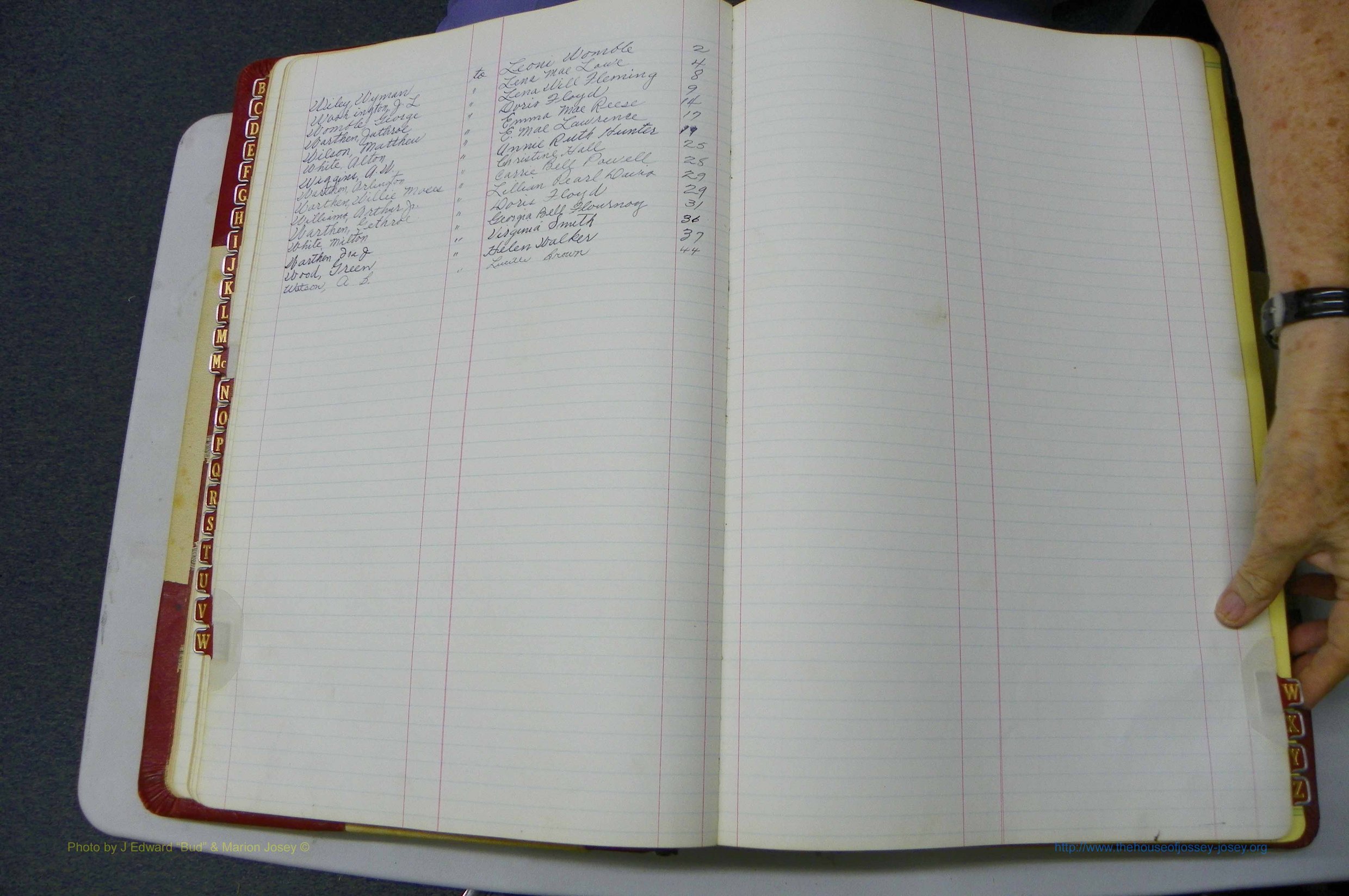 Was GA, Mar. Book R, 1951 - 1952, Col, Index W.JPG
