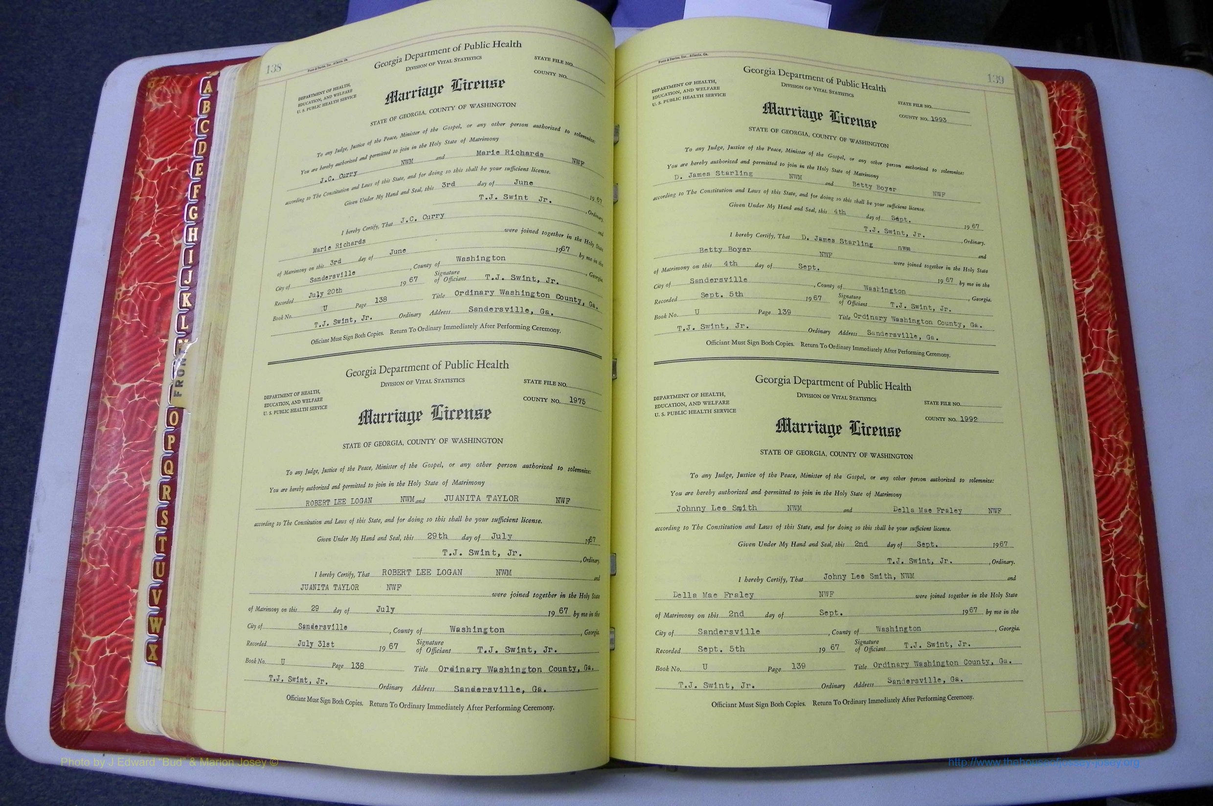 Washington Co, GA, Mar. Book U, Col, P 138-139.JPG