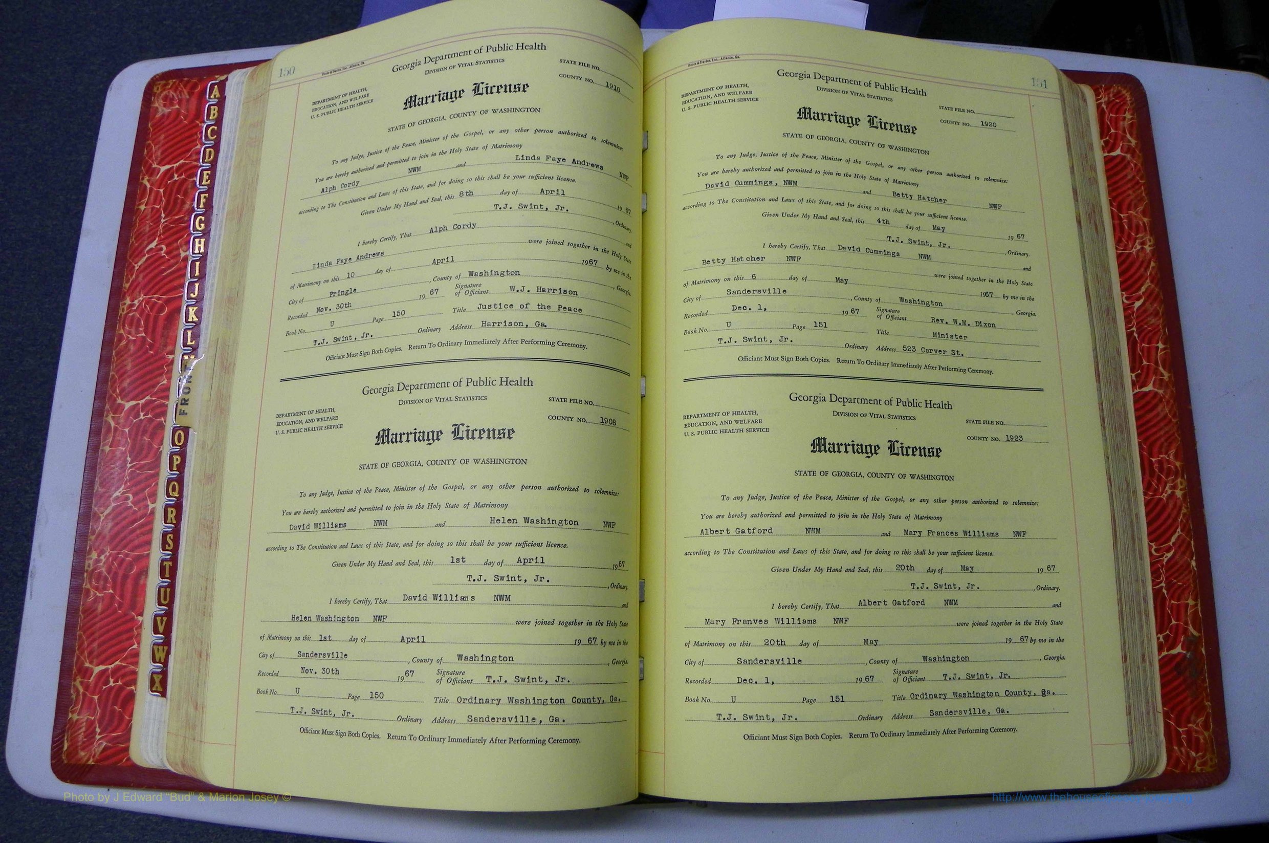 Washington Co, GA, Mar. Book U, Col, P 150-151.JPG