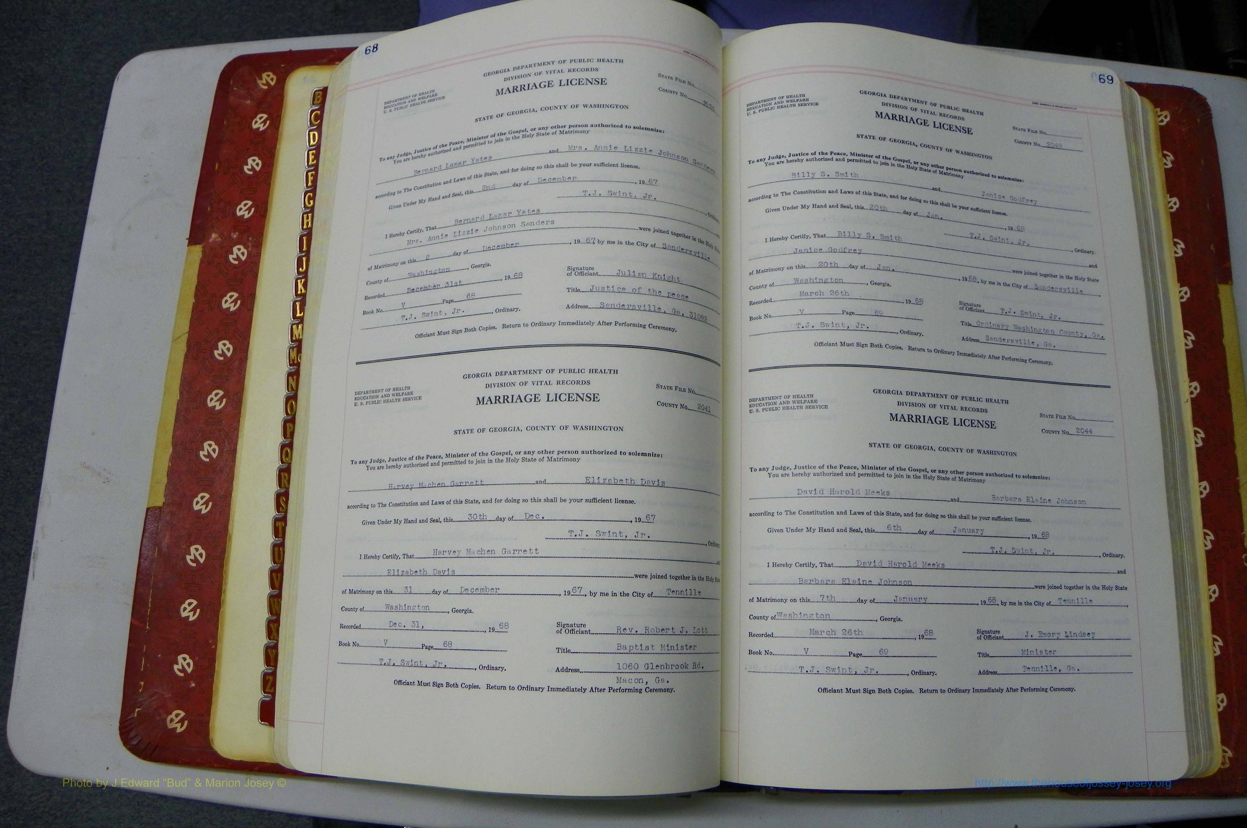 Was GA, Mar. Book V, 1966 - 1975, White, P 068-069.JPG