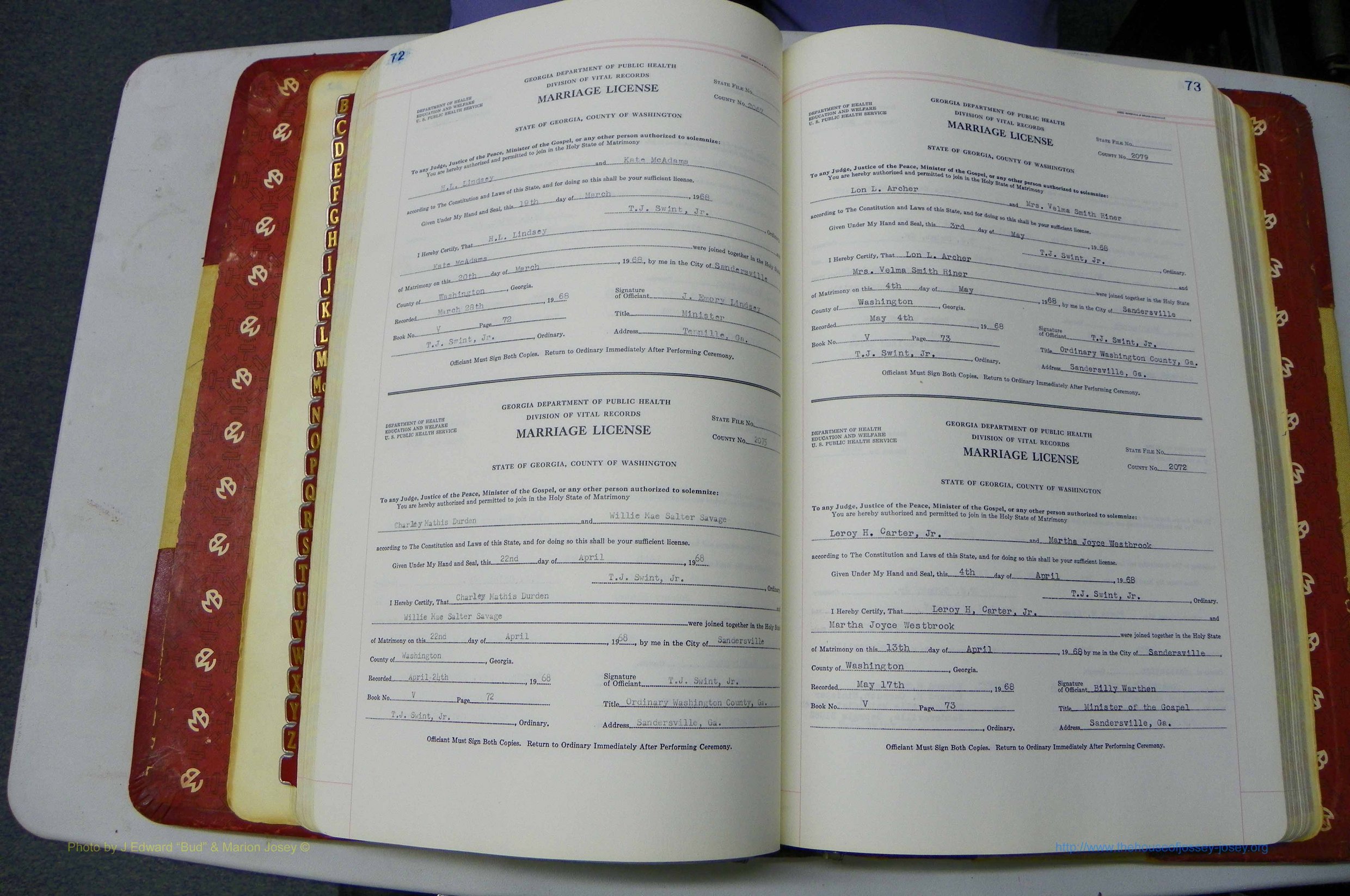 Was GA, Mar. Book V, 1966 - 1975, White, P 072-073.JPG
