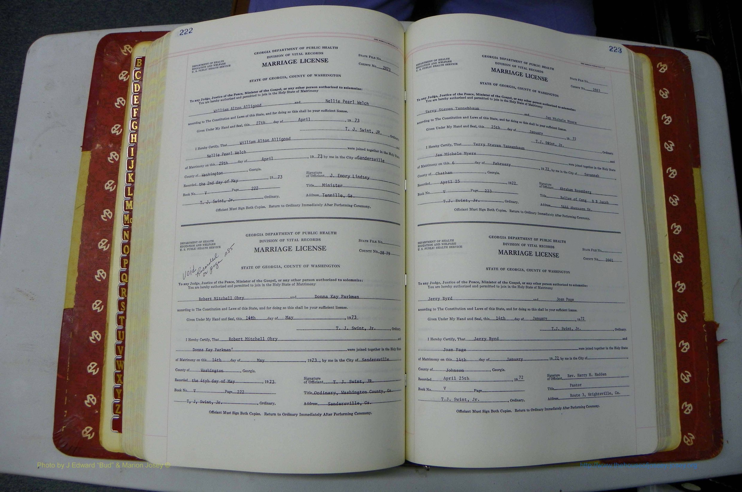 Was GA, Mar. Book V, 1966 - 1975, White, P 222-223.JPG
