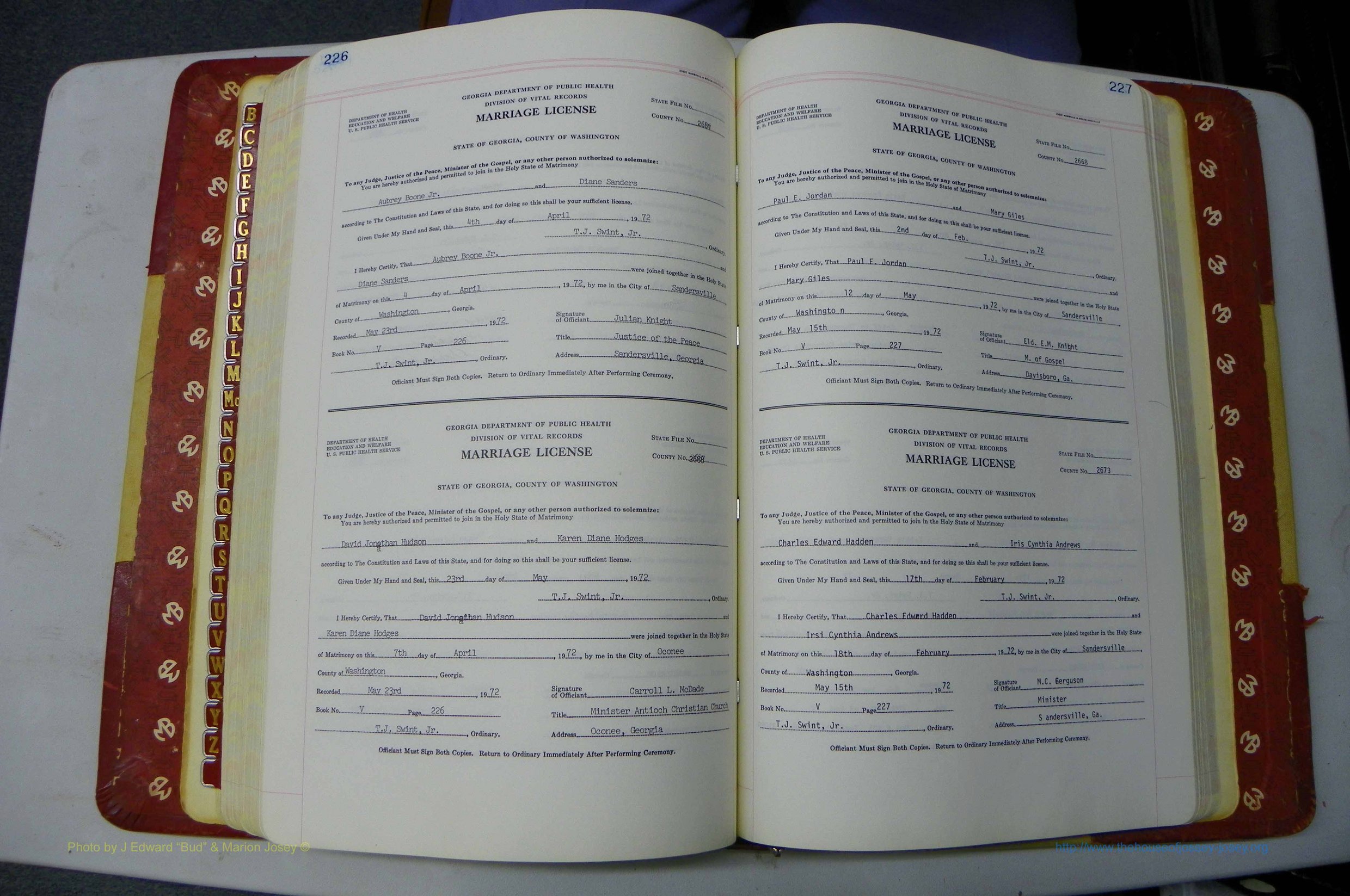 Was GA, Mar. Book V, 1966 - 1975, White, P 226-227.JPG