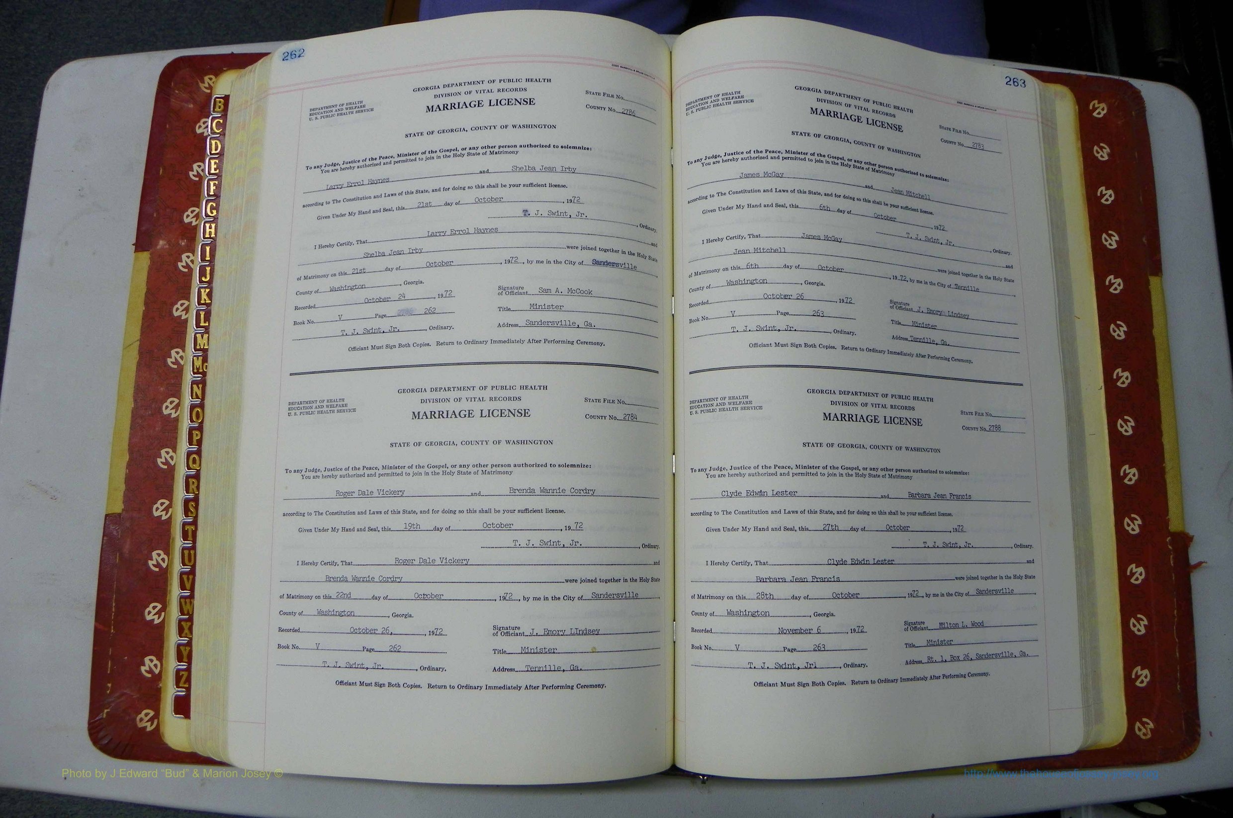 Was GA, Mar. Book V, 1966 - 1975, White, P 262-263.JPG