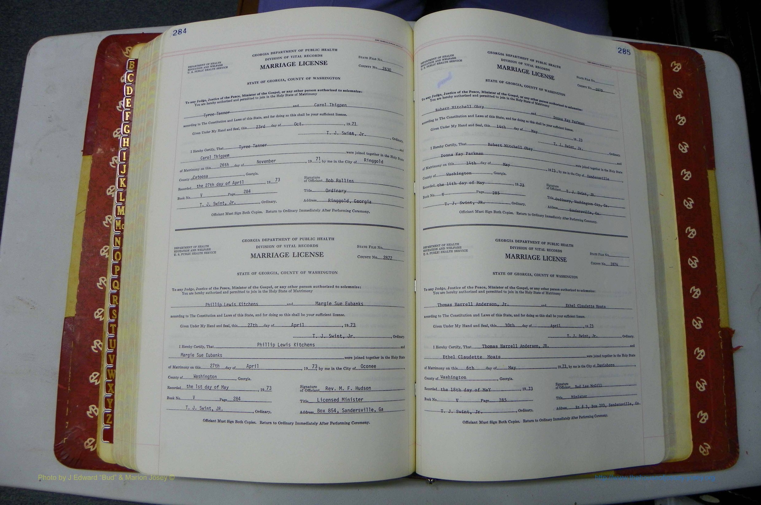 Was GA, Mar. Book V, 1966 - 1975, White, P 284-285.JPG