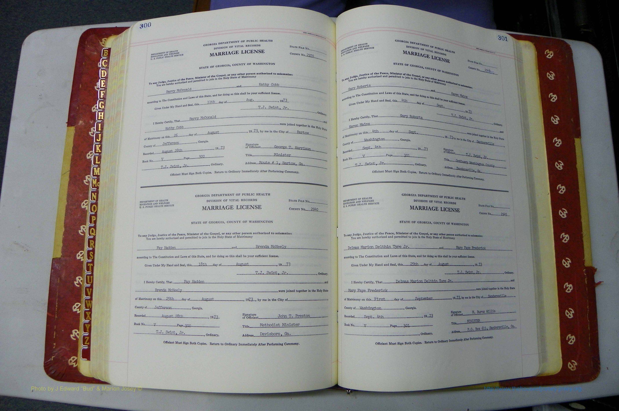 Was GA, Mar. Book V, 1966 - 1975, White, P 300-301.JPG