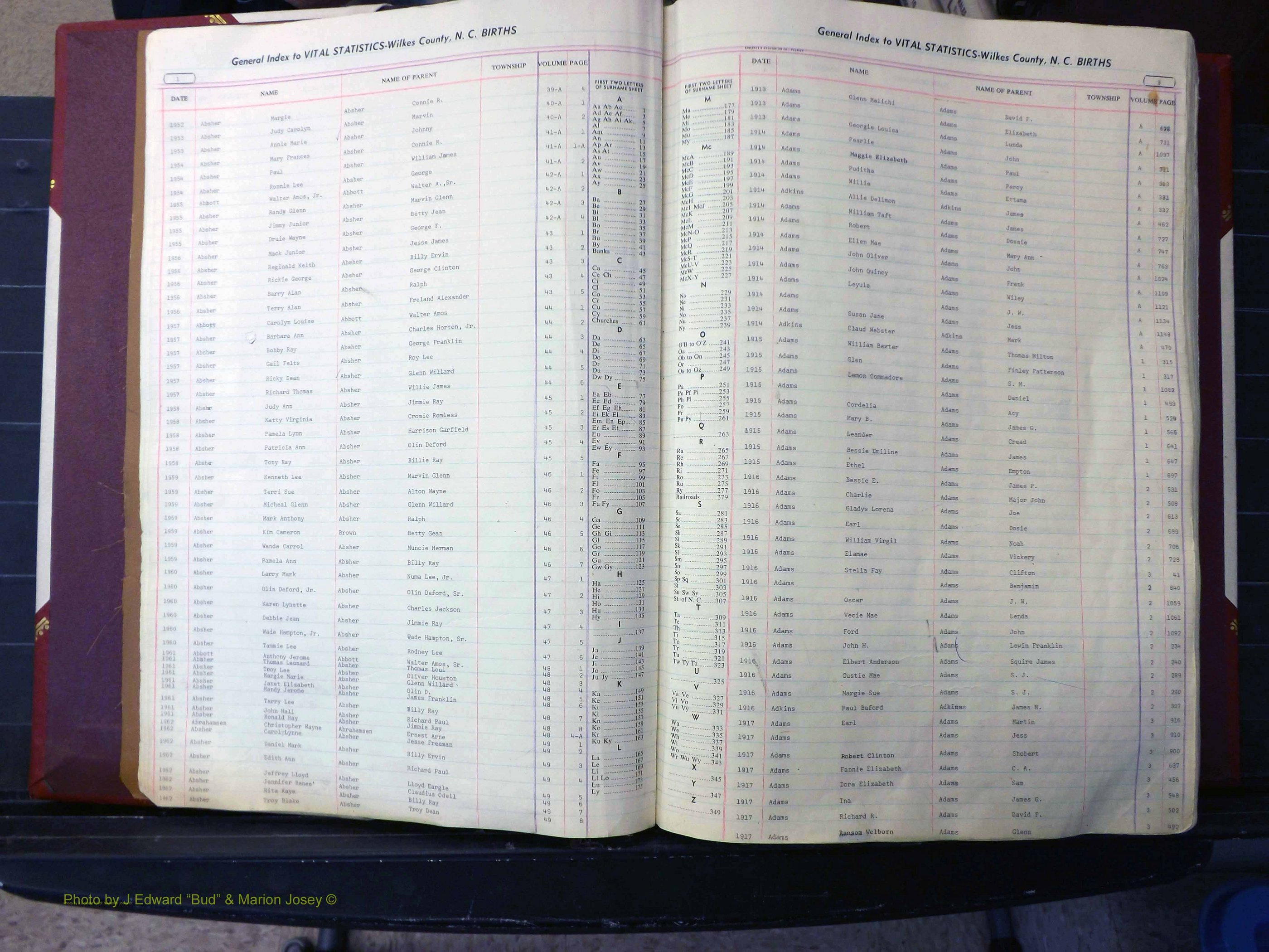 Wilkes Co, NC, Births, A-K, 1913-1962 (104).JPG