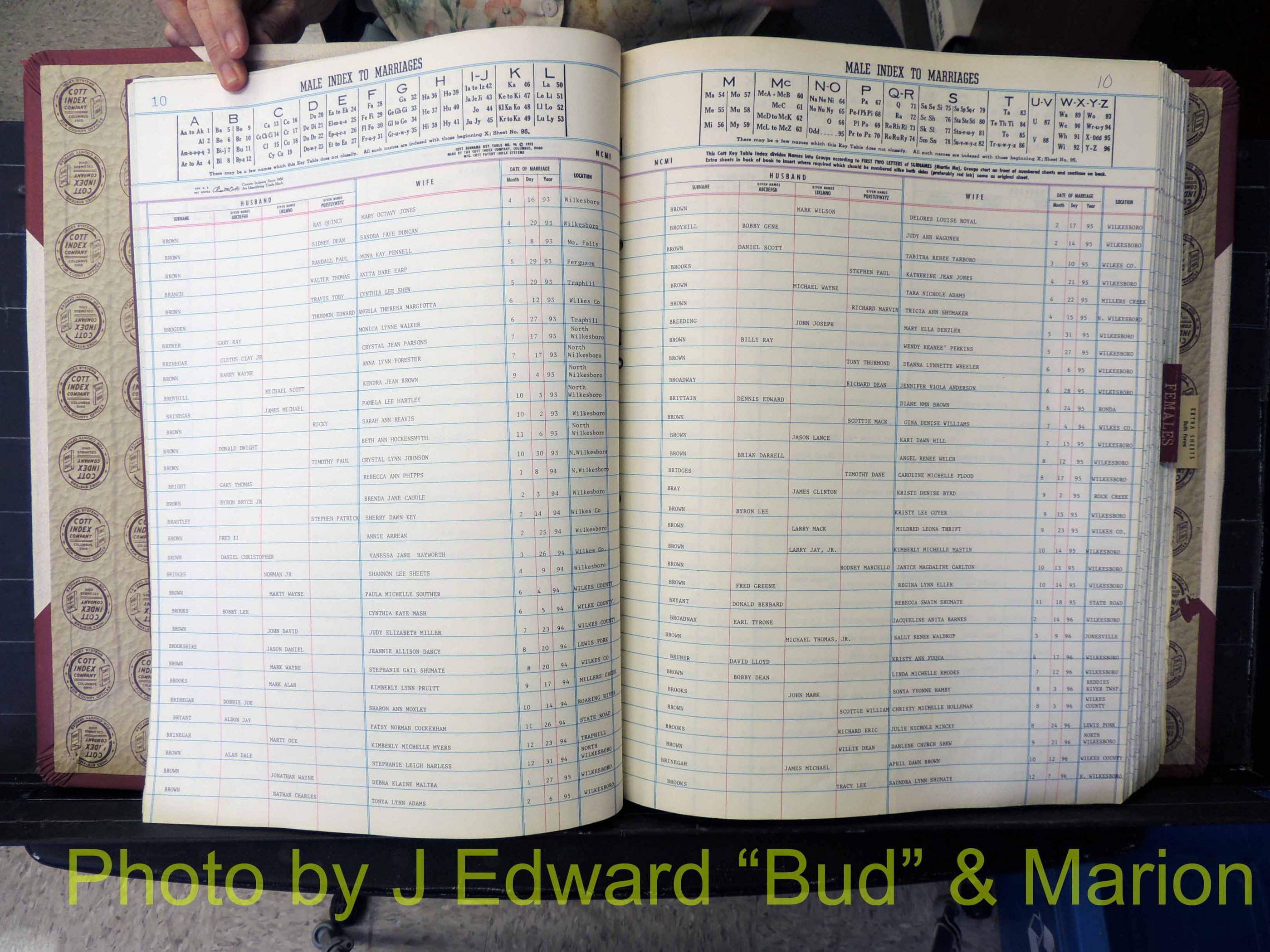 Wilkes Co, NC, Marriage Book 10, 1991-2001 (114).JPG