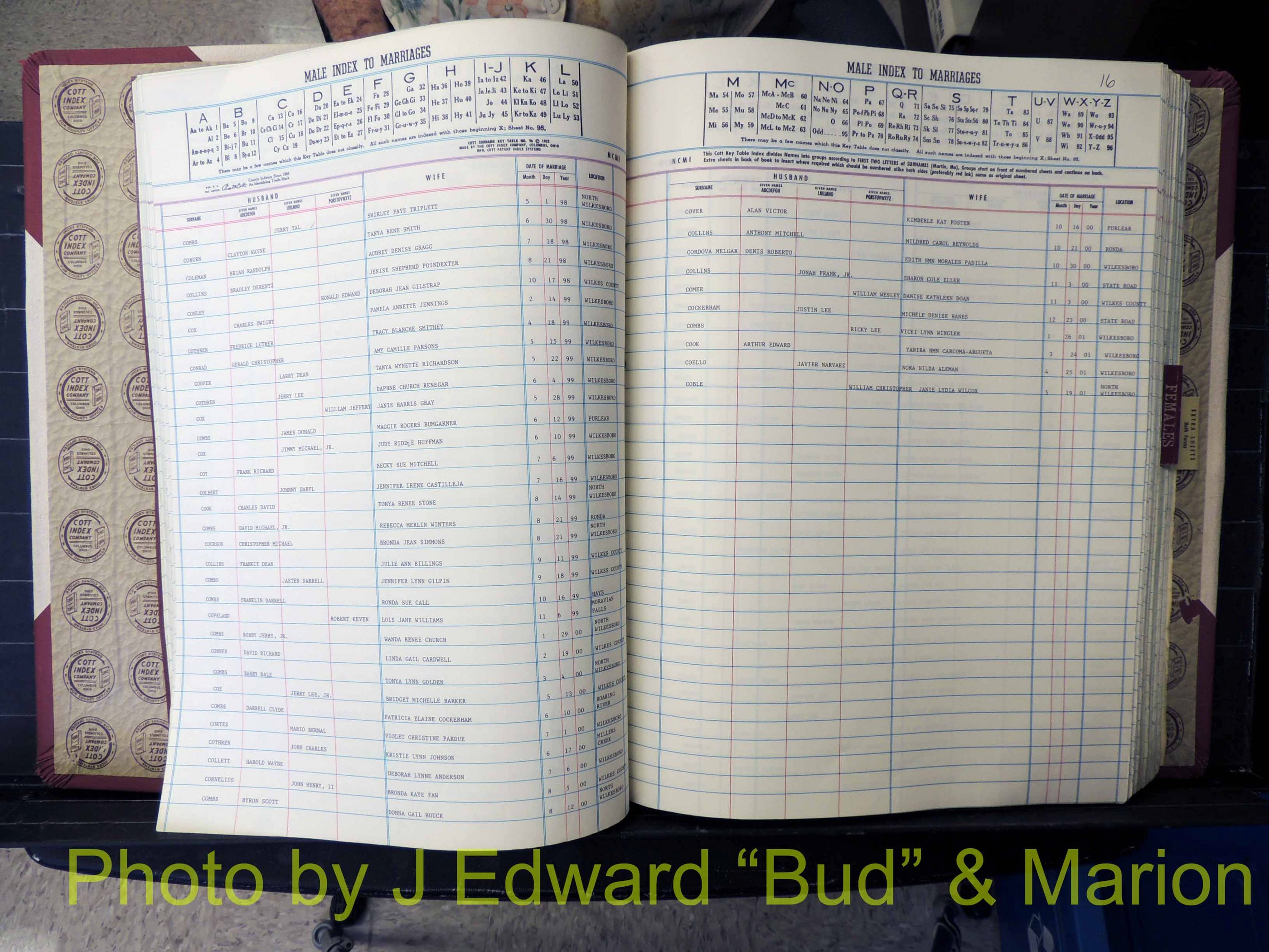 Wilkes Co, NC, Marriage Book 10, 1991-2001 (128).JPG