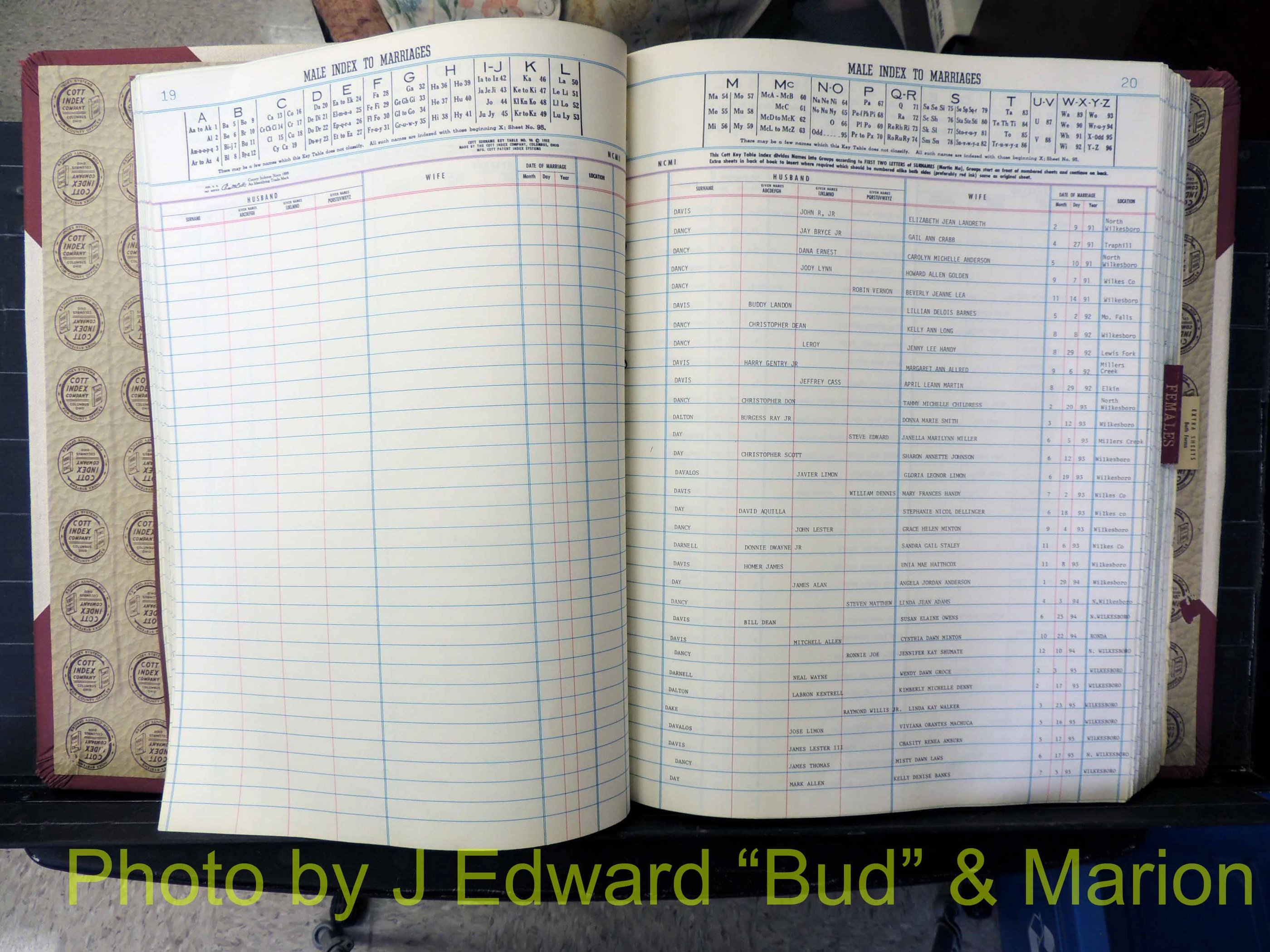 Wilkes Co, NC, Marriage Book 10, 1991-2001 (132).JPG