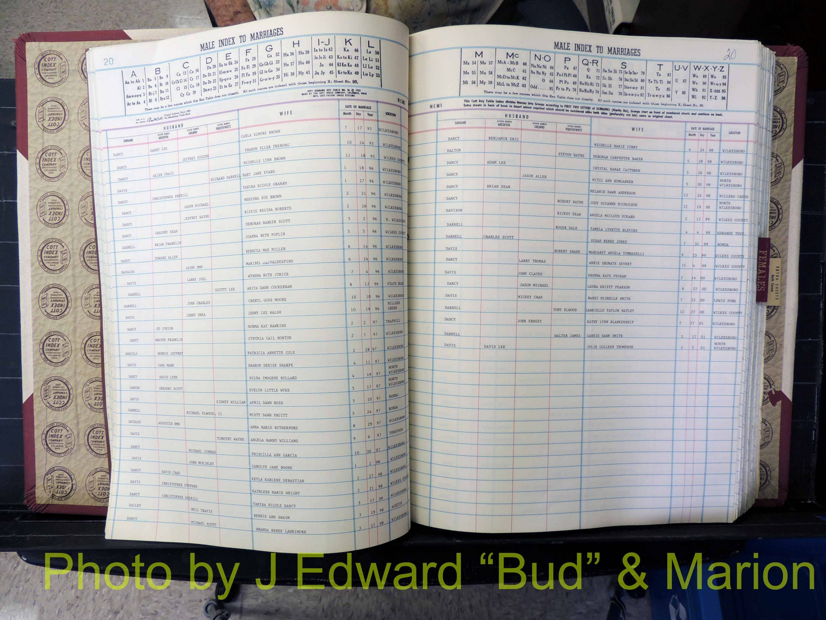 Wilkes Co, NC, Marriage Book 10, 1991-2001 (133).JPG