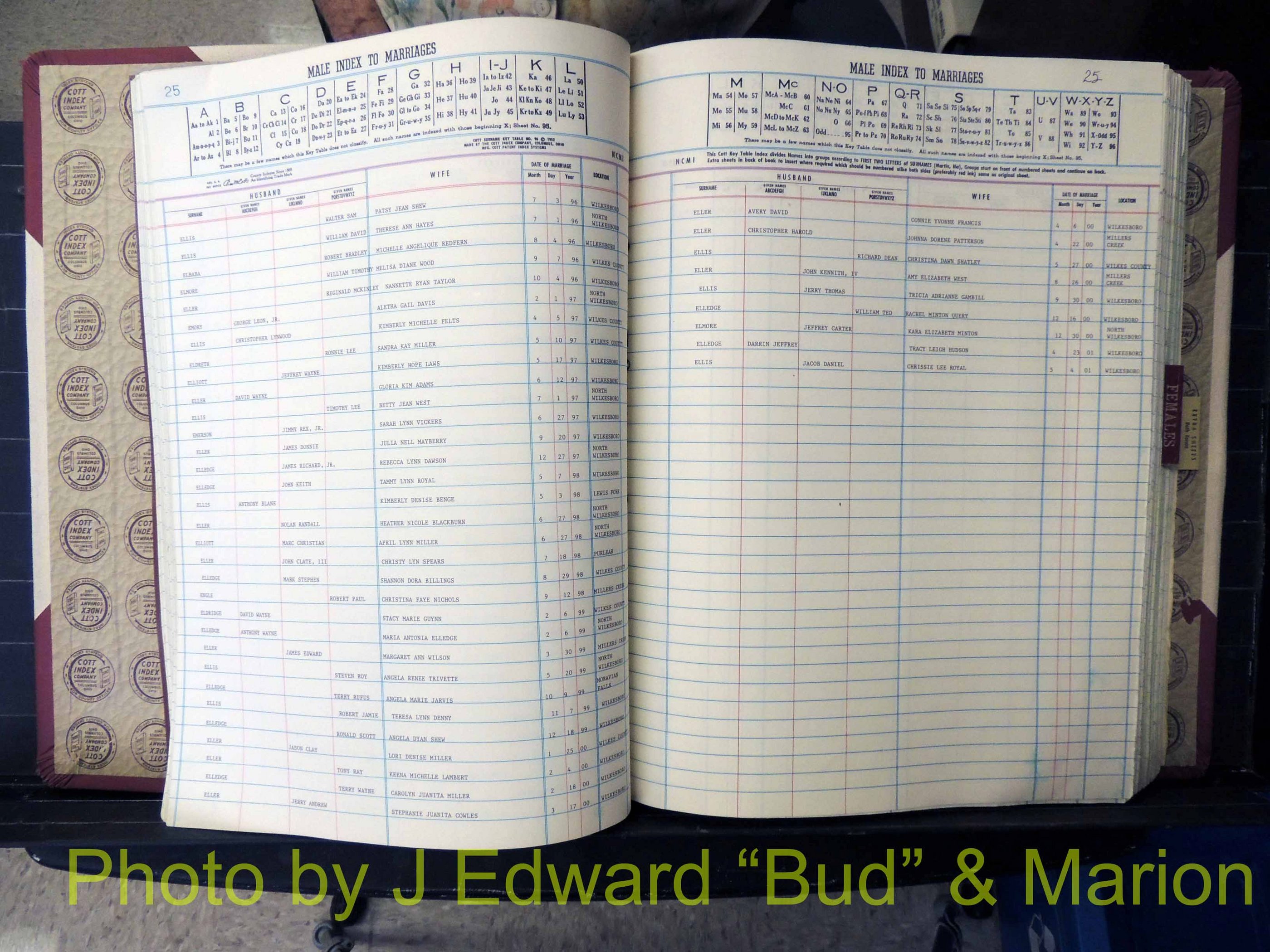Wilkes Co, NC, Marriage Book 10, 1991-2001 (139).JPG