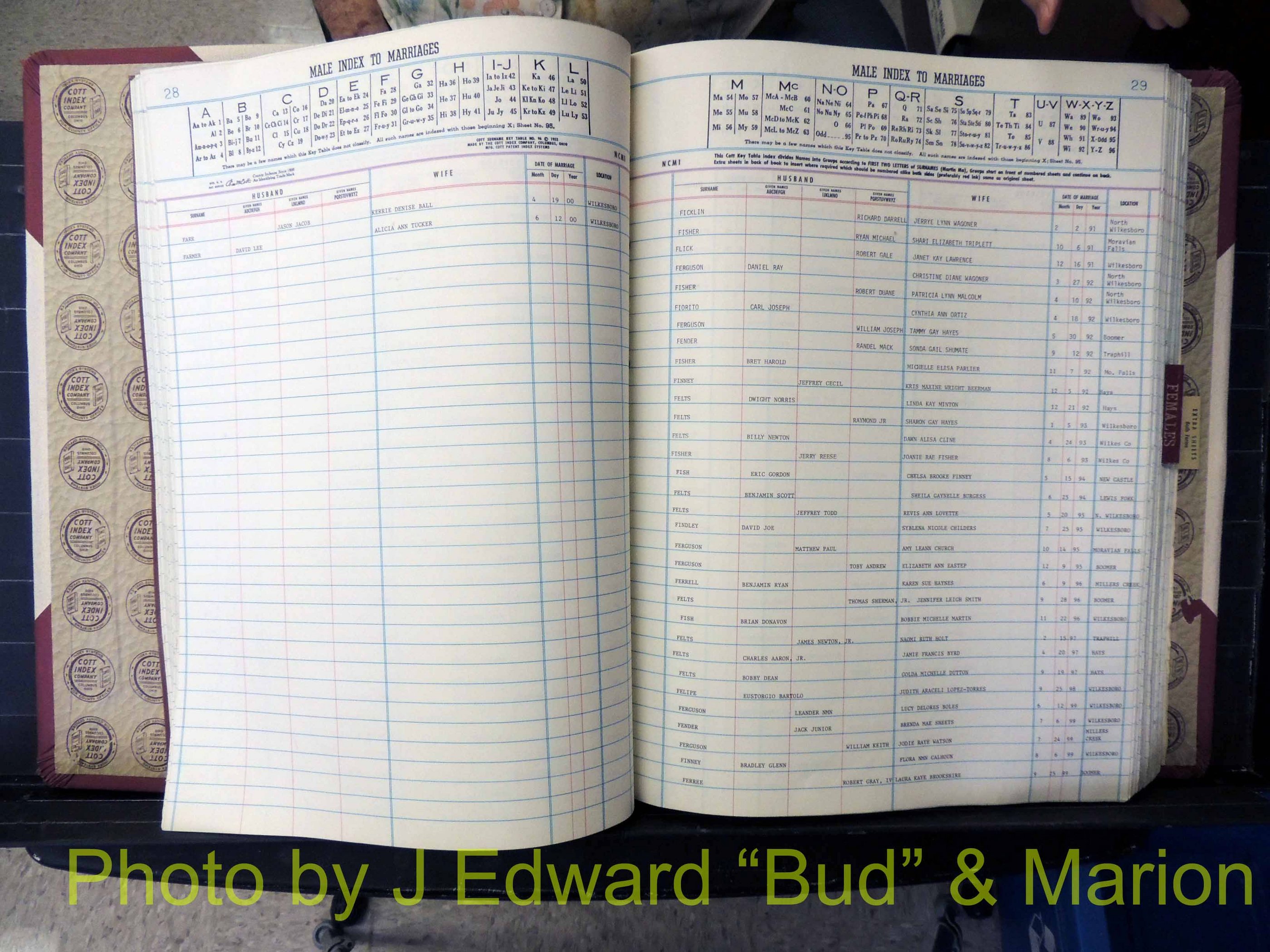 Wilkes Co, NC, Marriage Book 10, 1991-2001 (143).JPG
