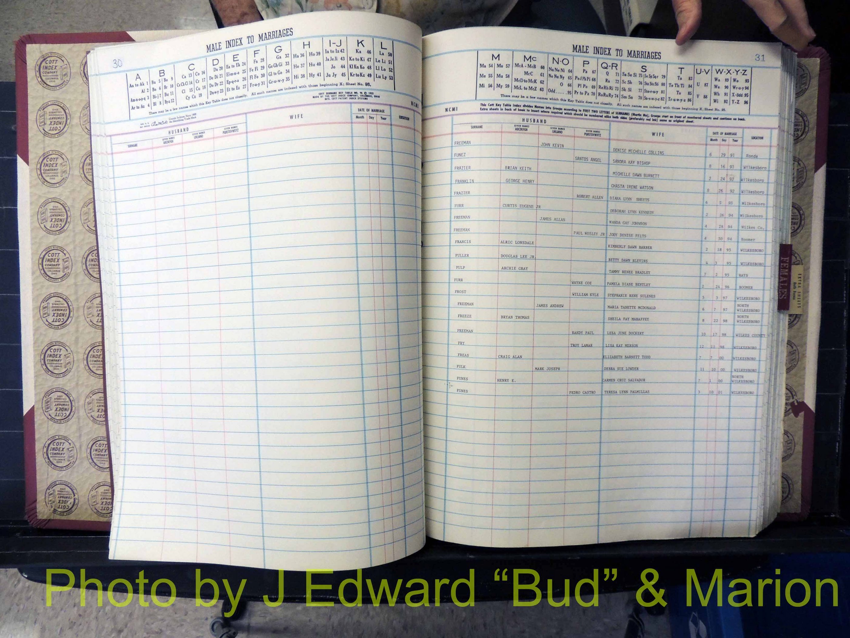 Wilkes Co, NC, Marriage Book 10, 1991-2001 (146).JPG