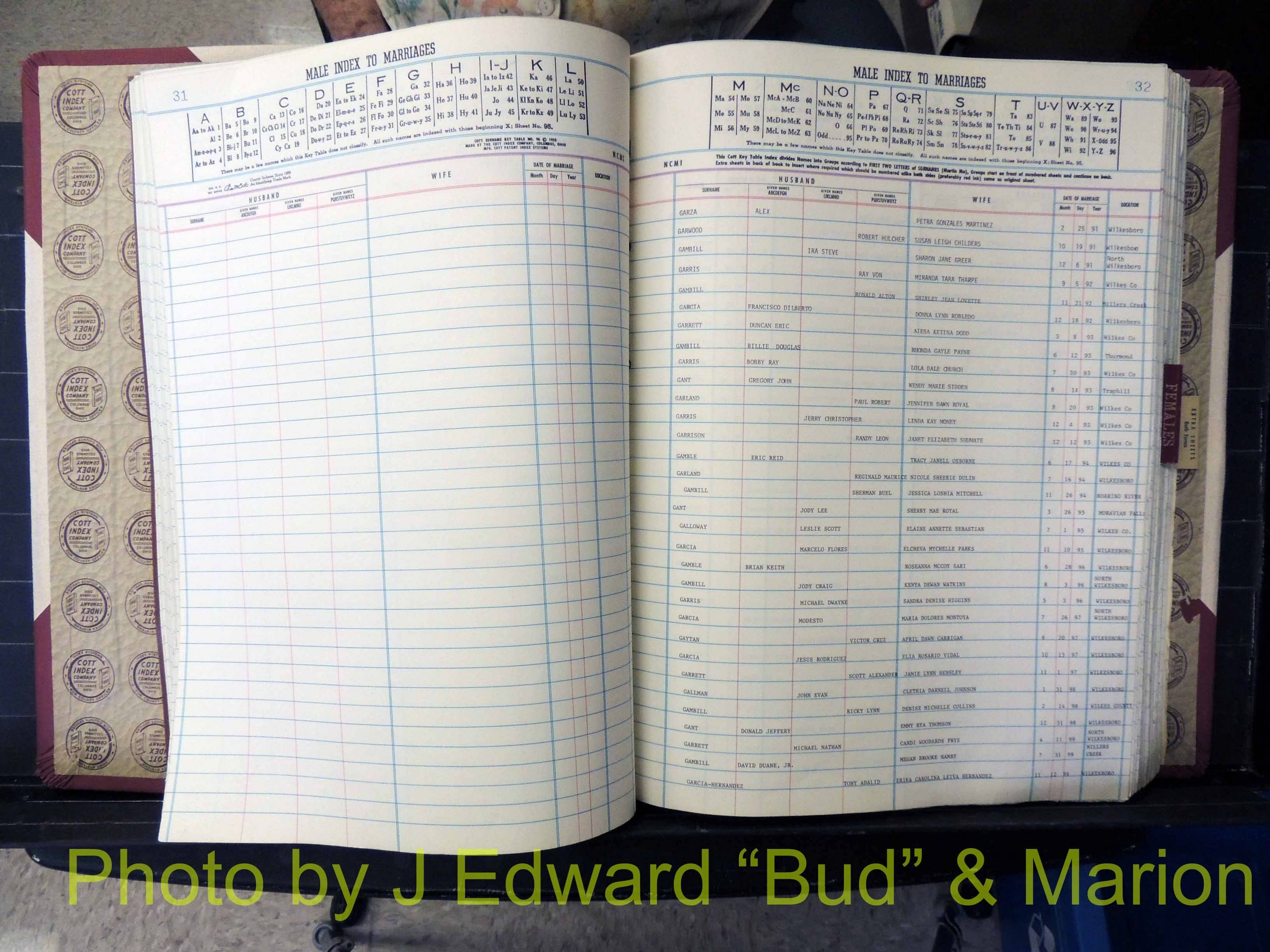 Wilkes Co, NC, Marriage Book 10, 1991-2001 (147).JPG