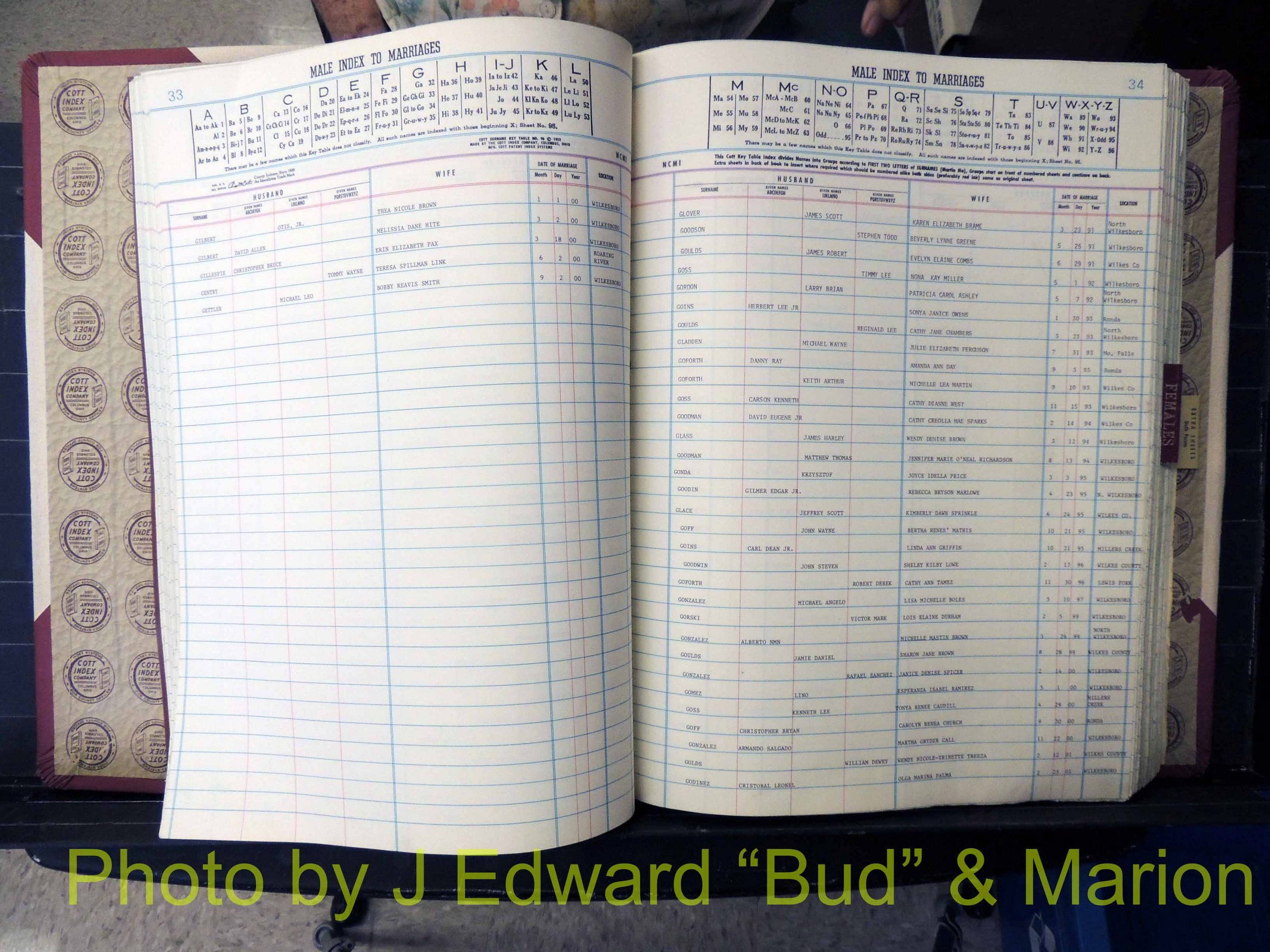 Wilkes Co, NC, Marriage Book 10, 1991-2001 (149).JPG