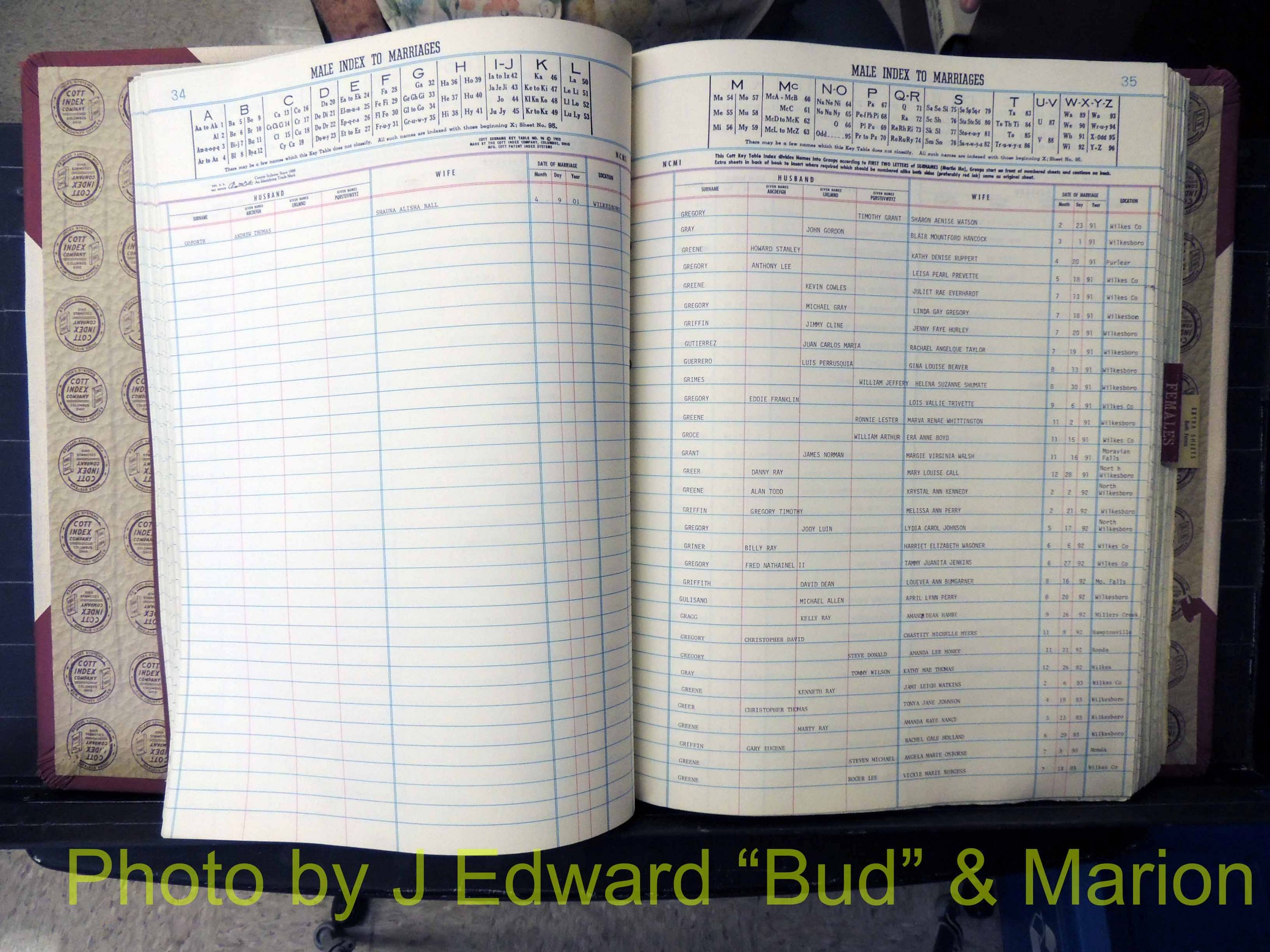 Wilkes Co, NC, Marriage Book 10, 1991-2001 (150).JPG