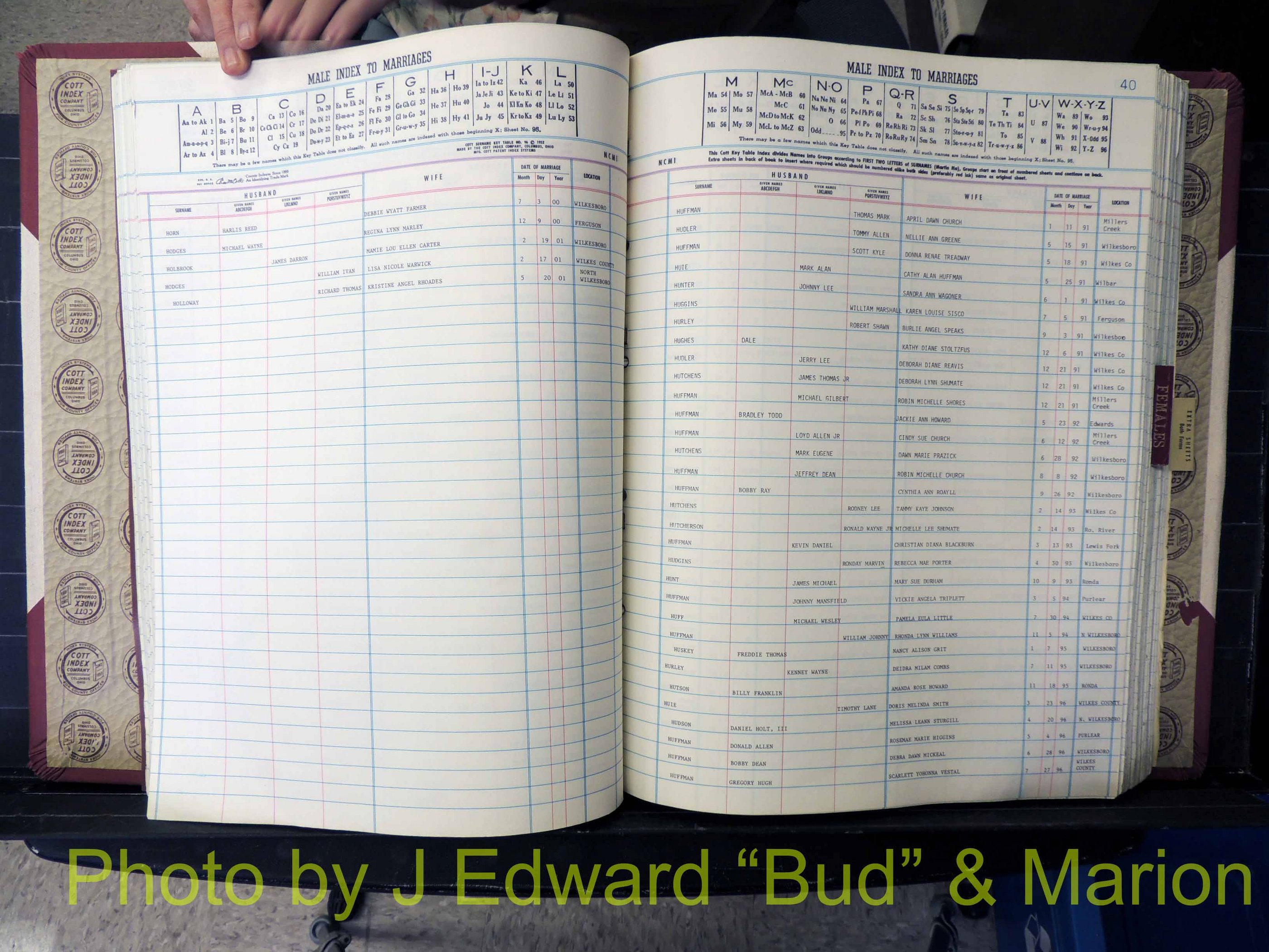 Wilkes Co, NC, Marriage Book 10, 1991-2001 (161).JPG