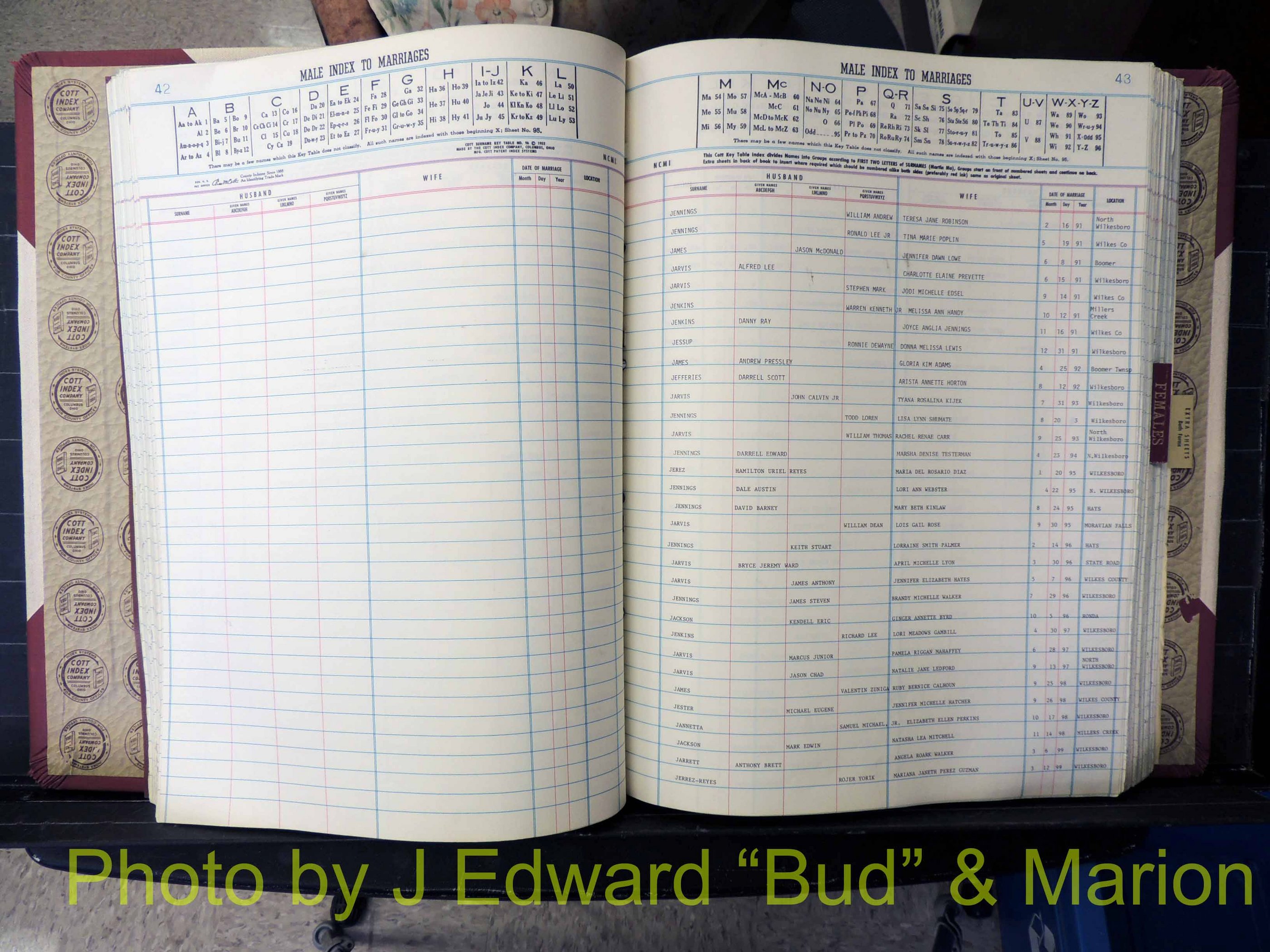 Wilkes Co, NC, Marriage Book 10, 1991-2001 (163).JPG