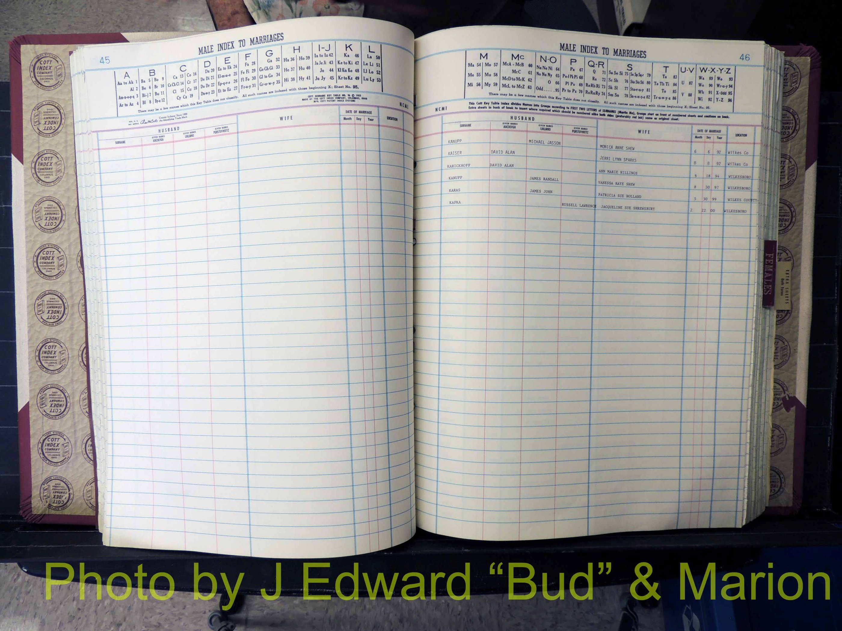 Wilkes Co, NC, Marriage Book 10, 1991-2001 (168).JPG