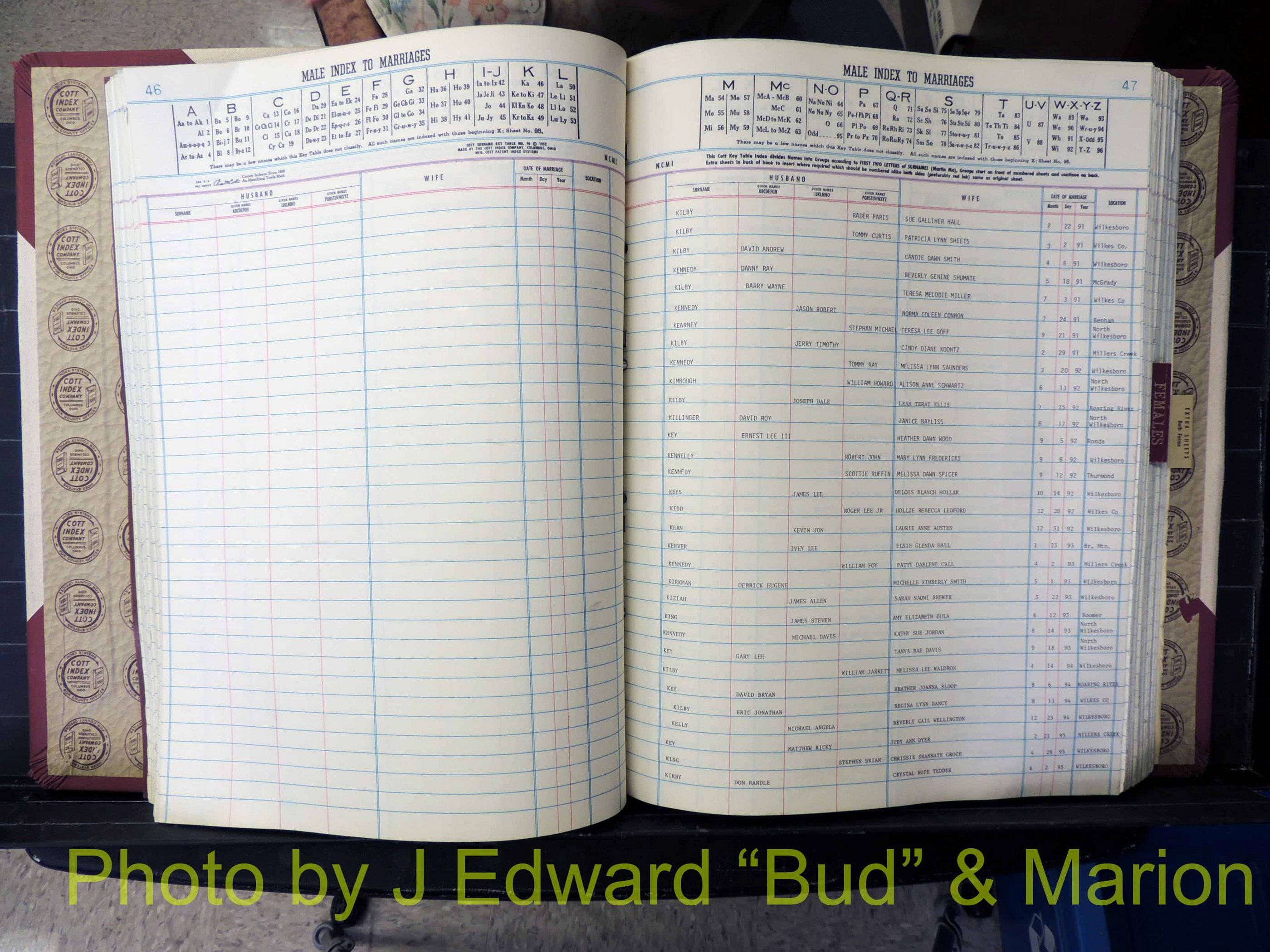 Wilkes Co, NC, Marriage Book 10, 1991-2001 (169).JPG