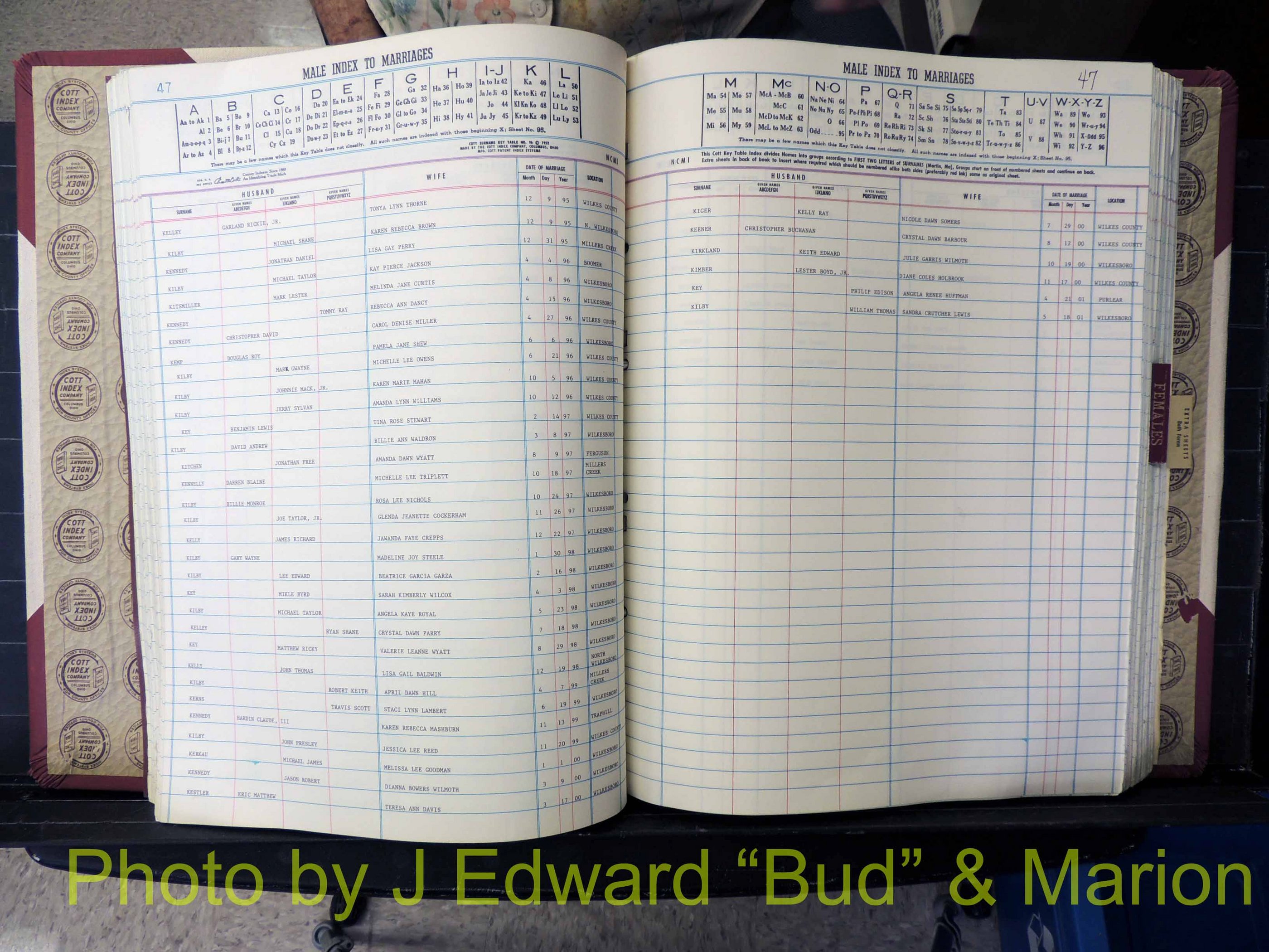 Wilkes Co, NC, Marriage Book 10, 1991-2001 (170).JPG