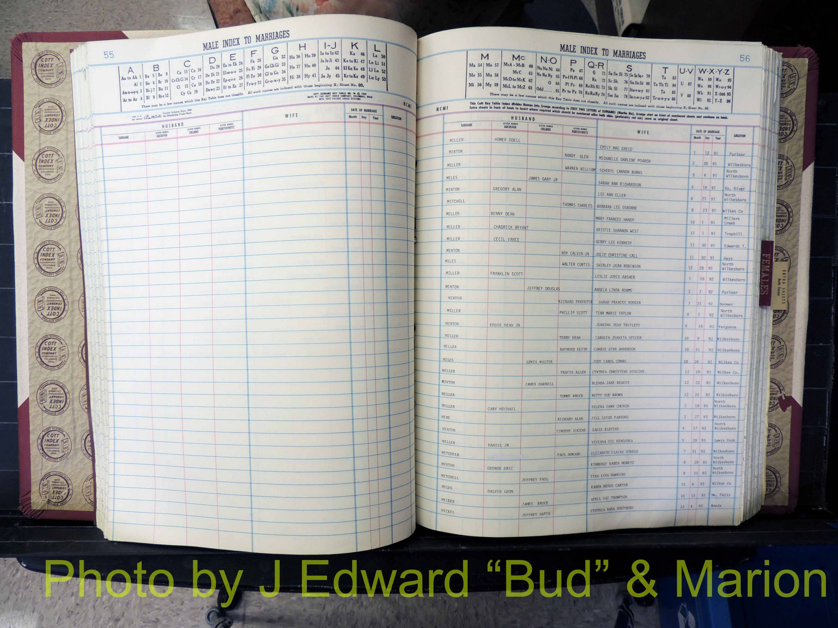 Wilkes Co, NC, Marriage Book 10, 1991-2001 (181).JPG