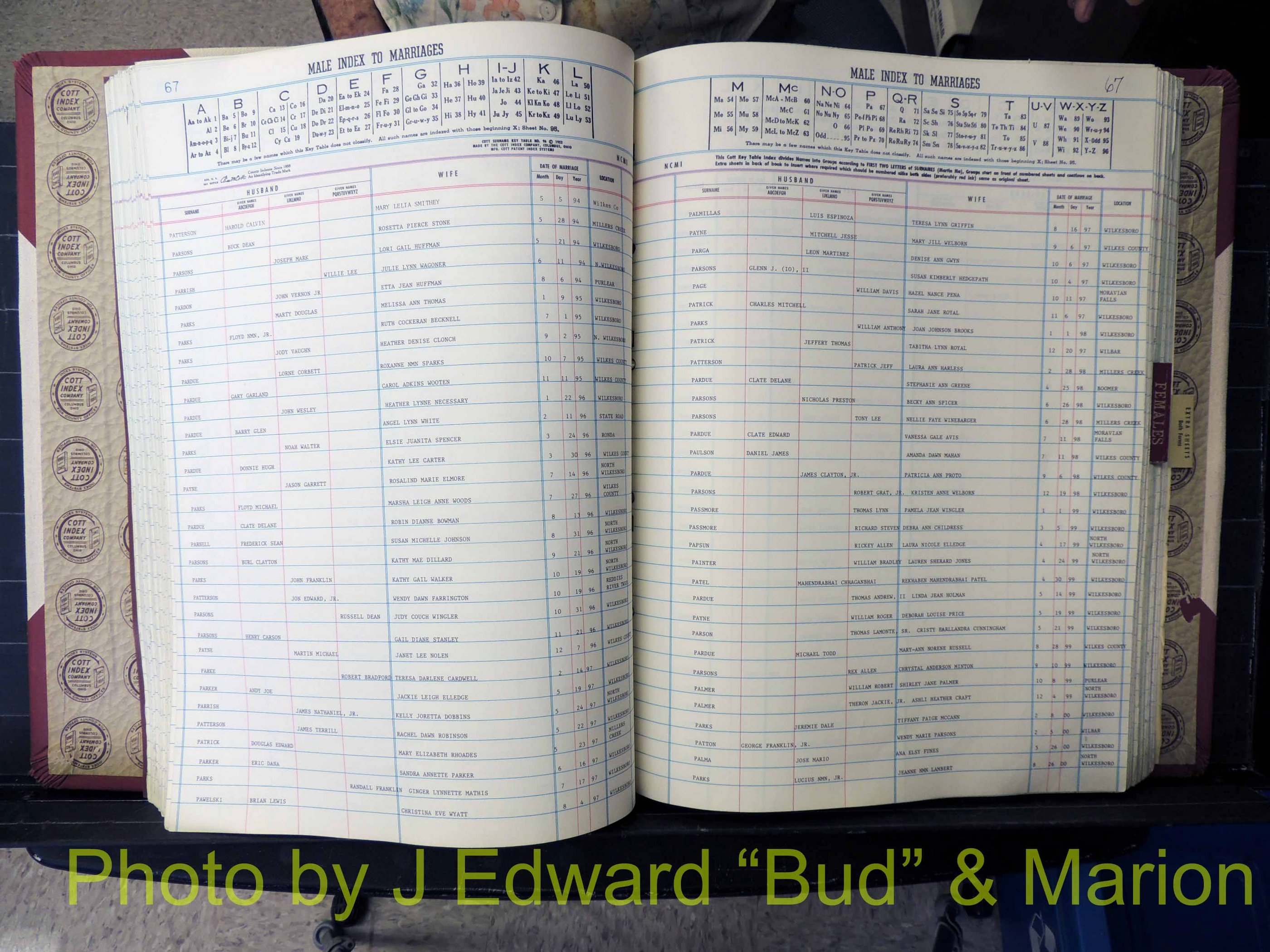 Wilkes Co, NC, Marriage Book 10, 1991-2001 (194).JPG