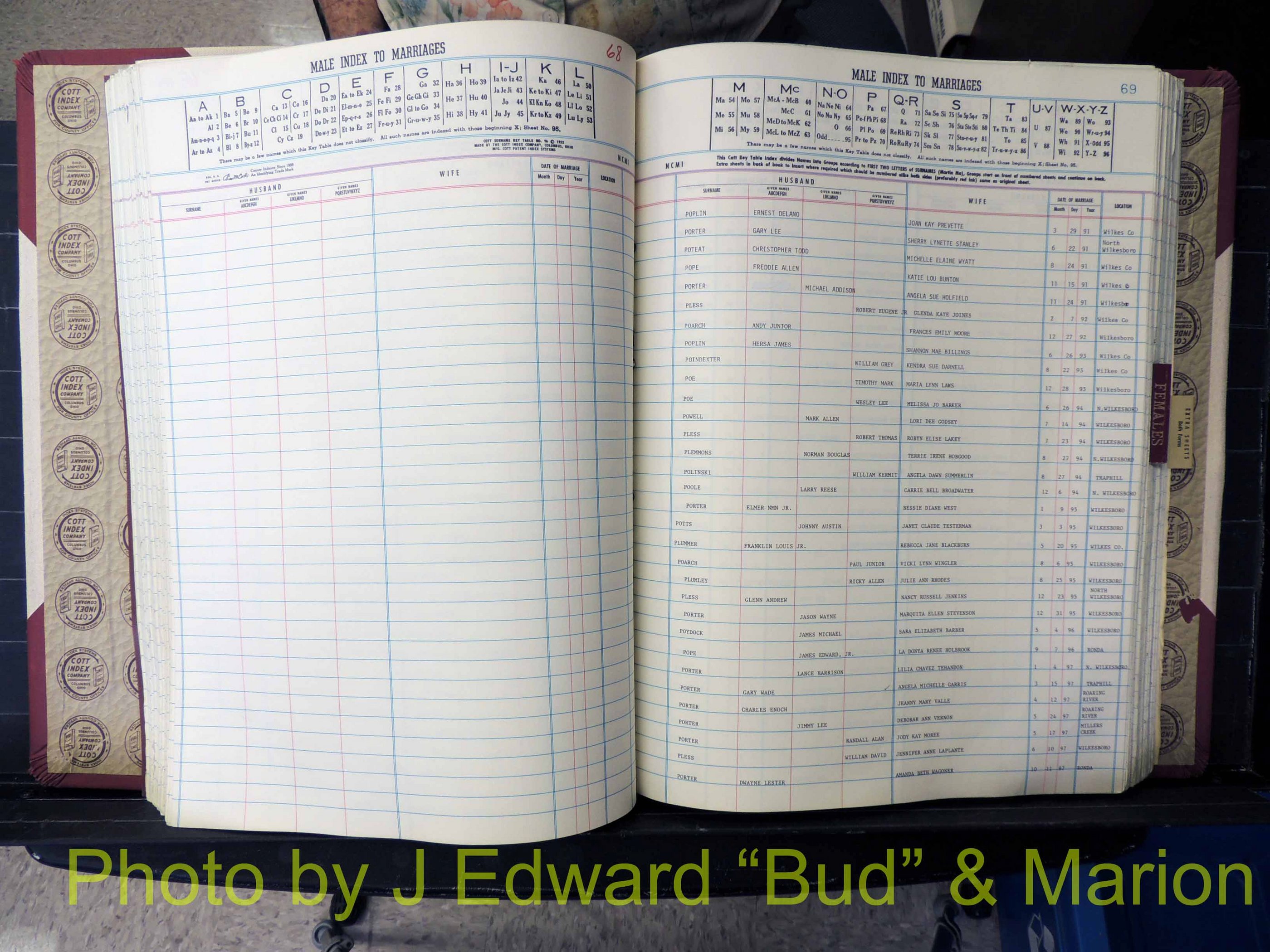 Wilkes Co, NC, Marriage Book 10, 1991-2001 (197).JPG