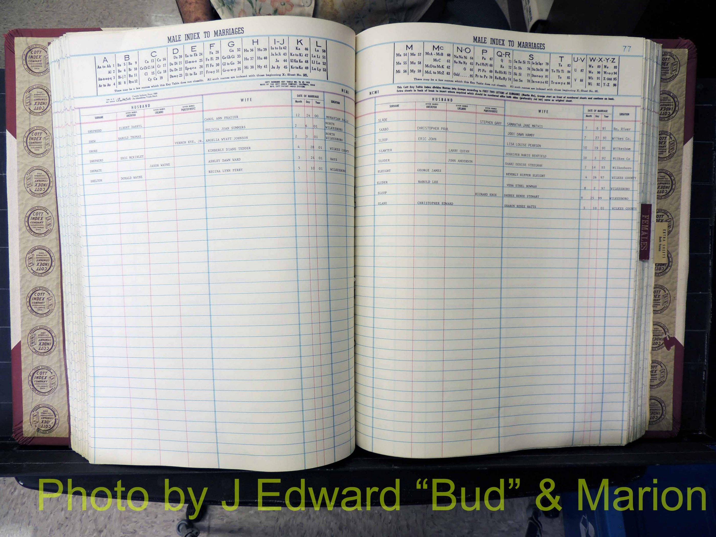 Wilkes Co, NC, Marriage Book 10, 1991-2001 (212).JPG