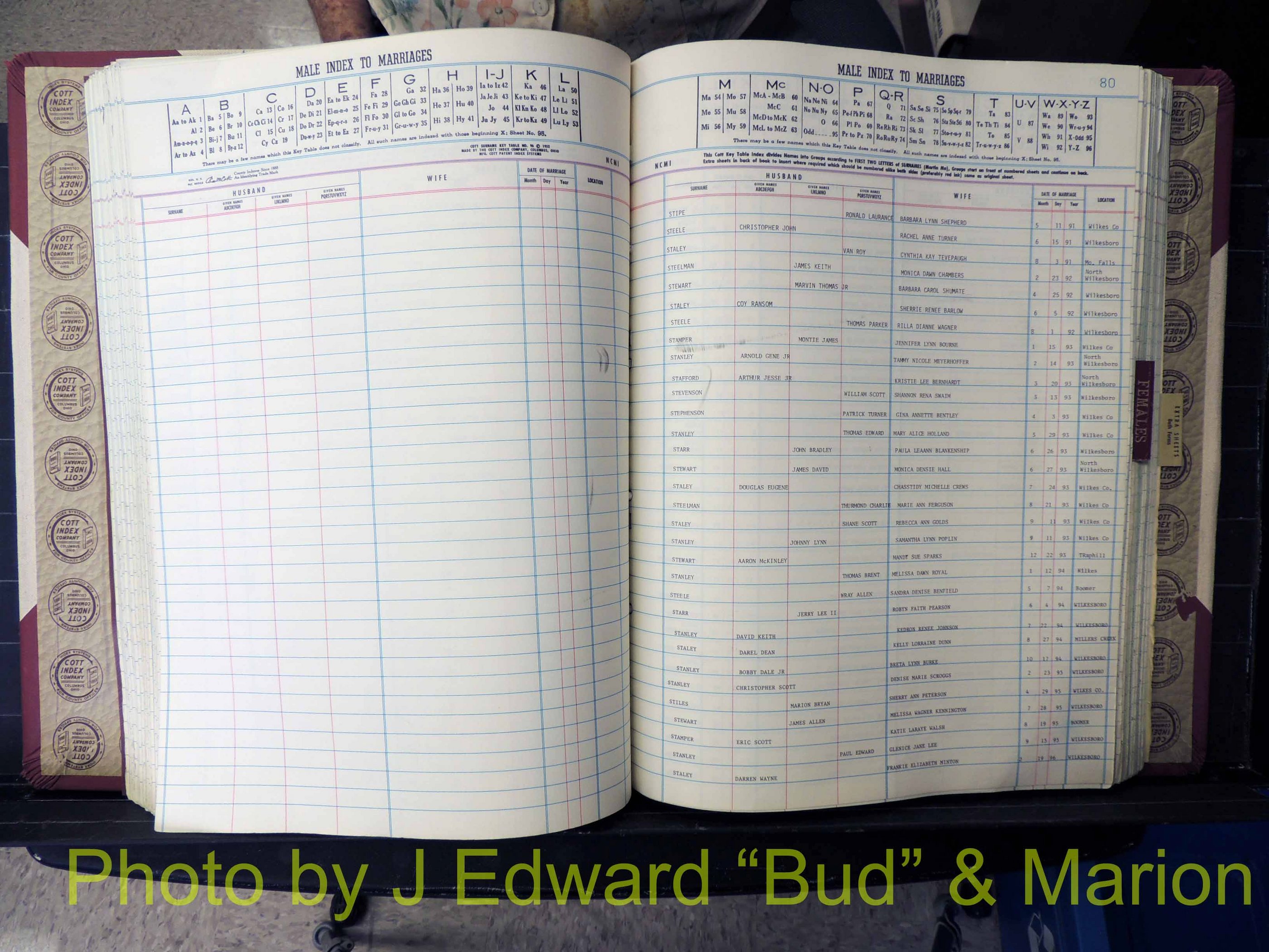 Wilkes Co, NC, Marriage Book 10, 1991-2001 (217).JPG