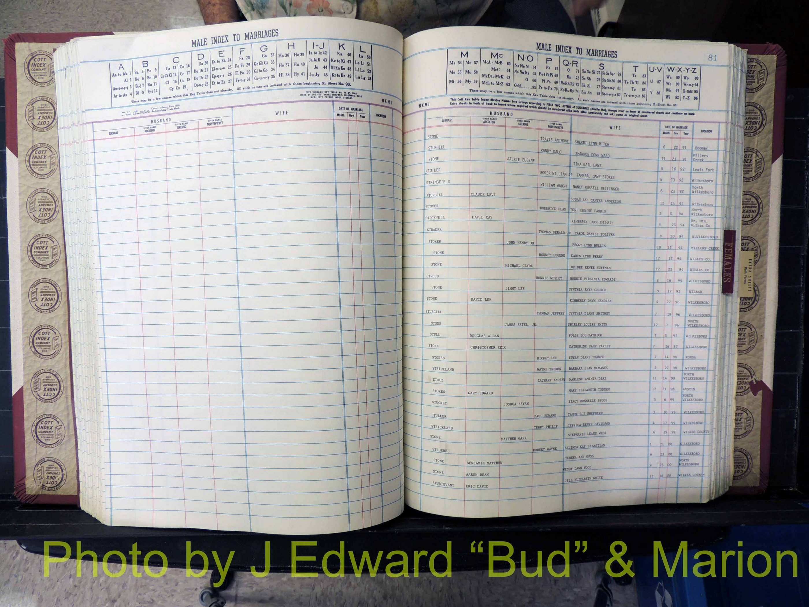 Wilkes Co, NC, Marriage Book 10, 1991-2001 (219).JPG