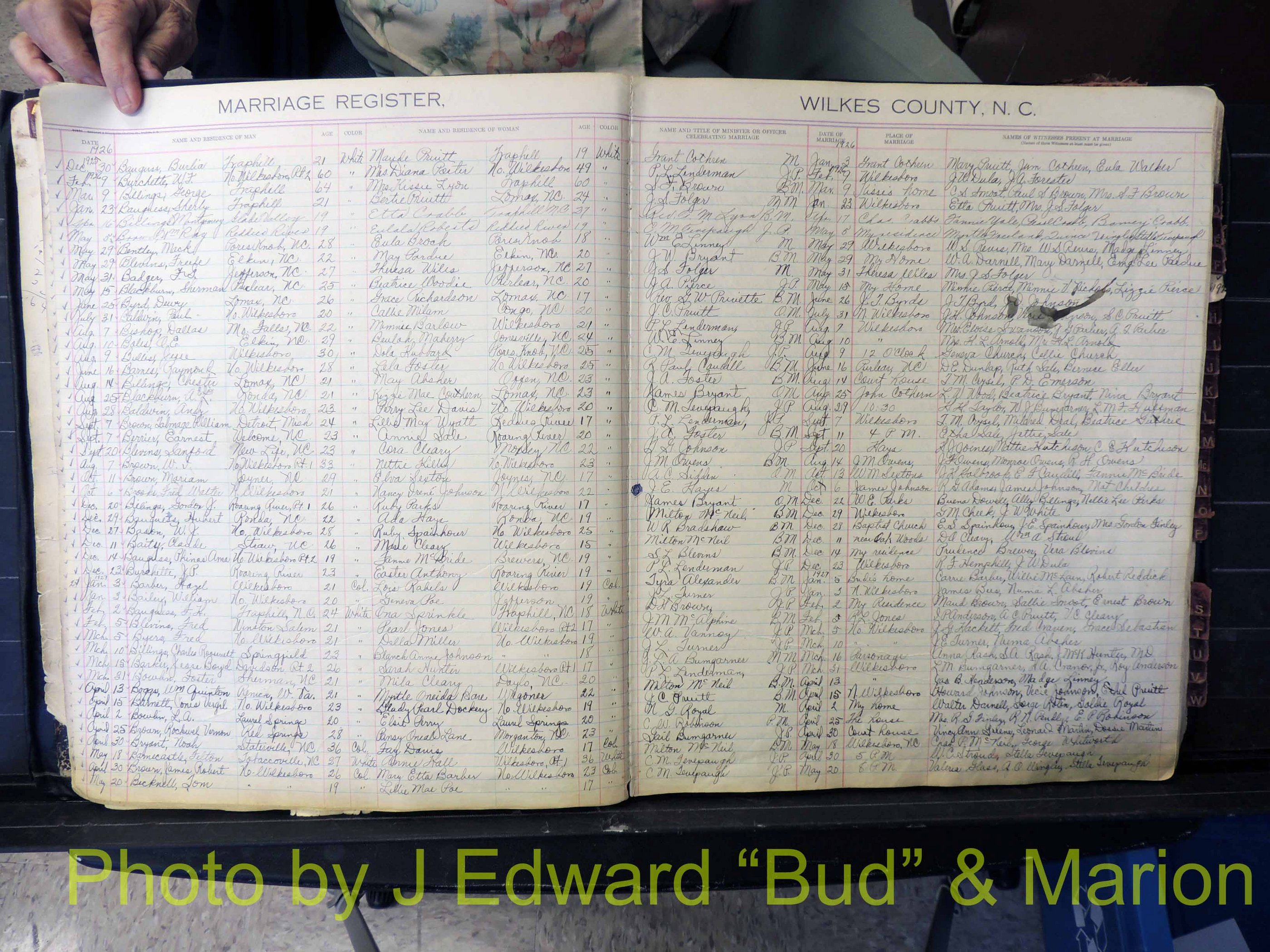 Wilkes Co, NC, Marriage Book 4, 1920-1937 (110).JPG