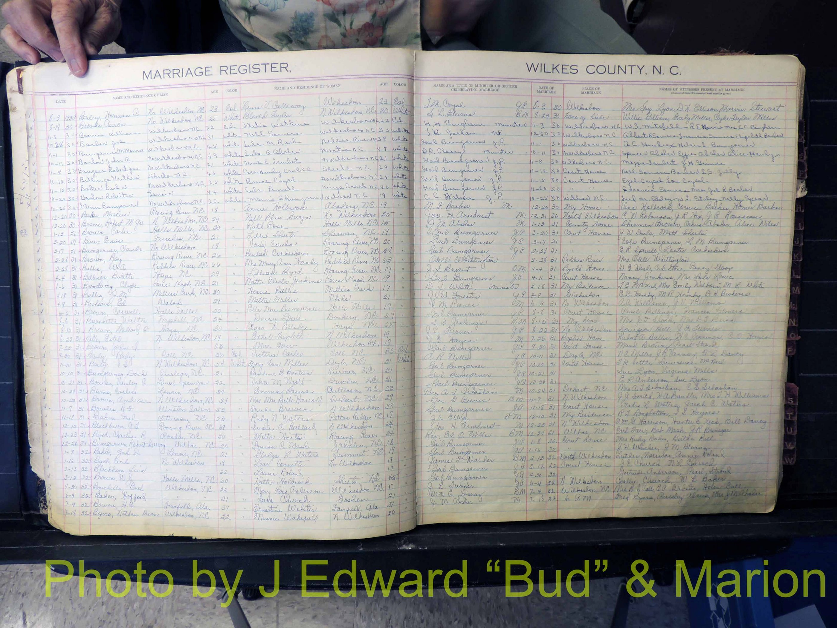 Wilkes Co, NC, Marriage Book 4, 1920-1937 (113).JPG