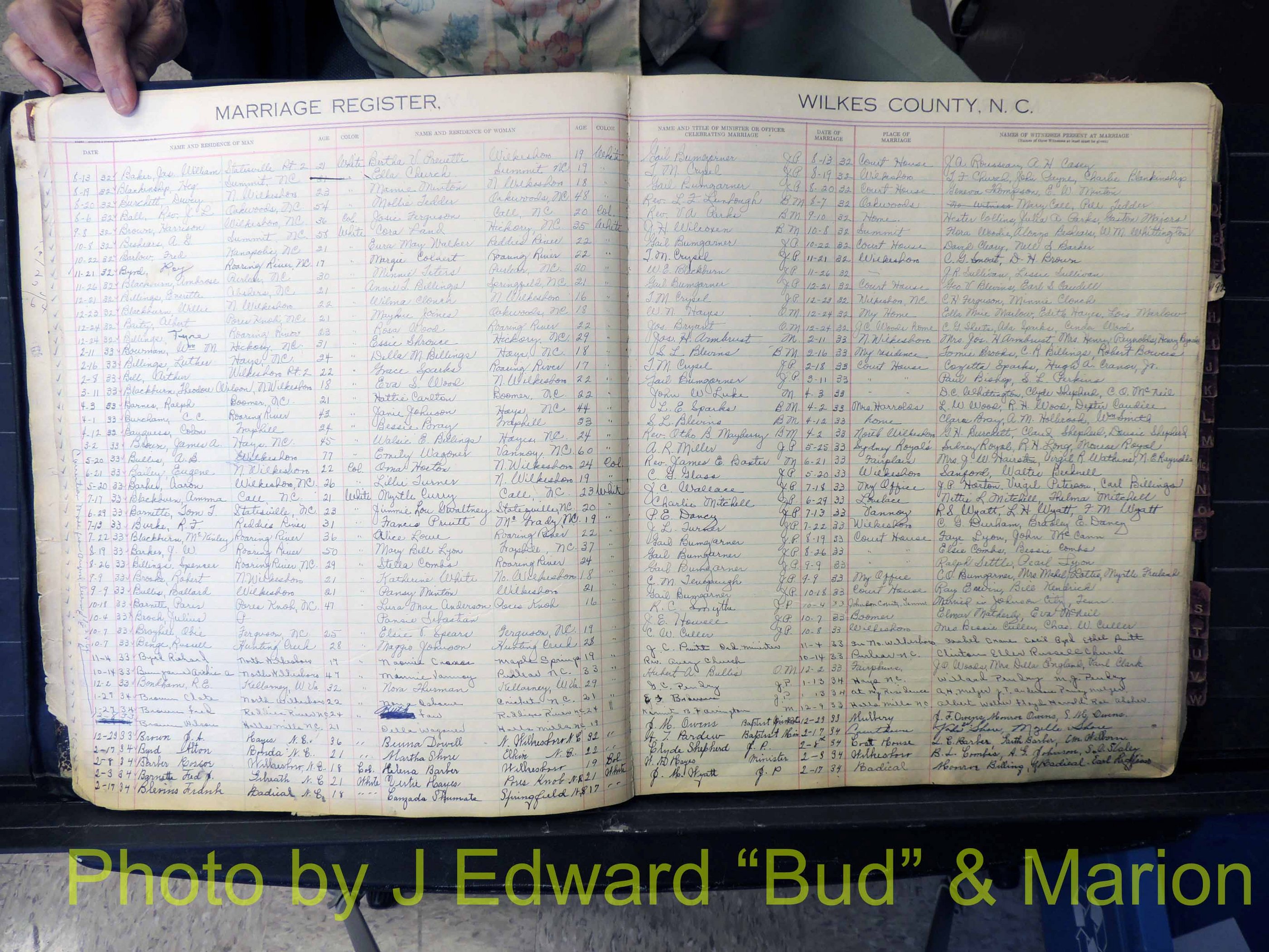 Wilkes Co, NC, Marriage Book 4, 1920-1937 (114).JPG