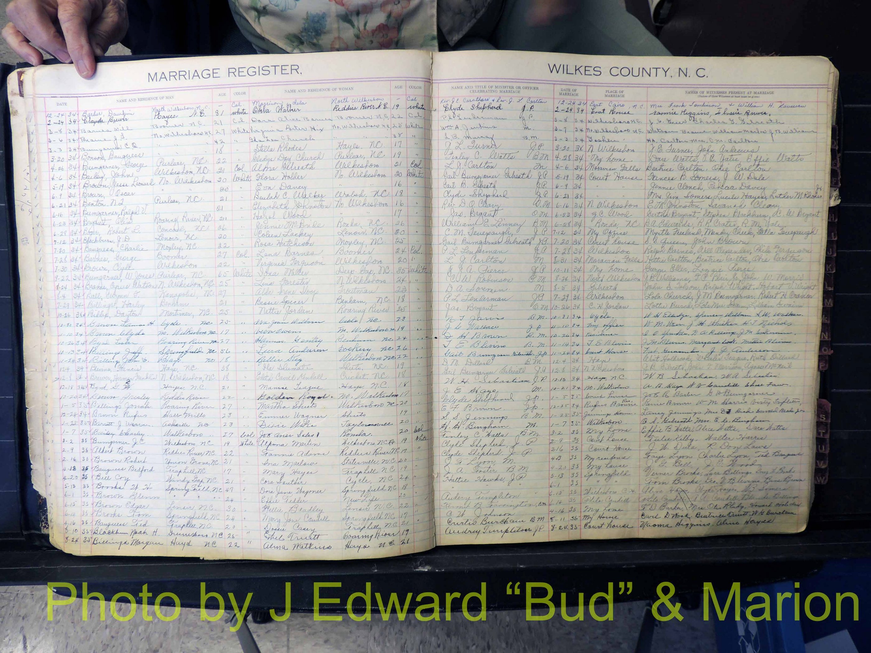 Wilkes Co, NC, Marriage Book 4, 1920-1937 (115).JPG