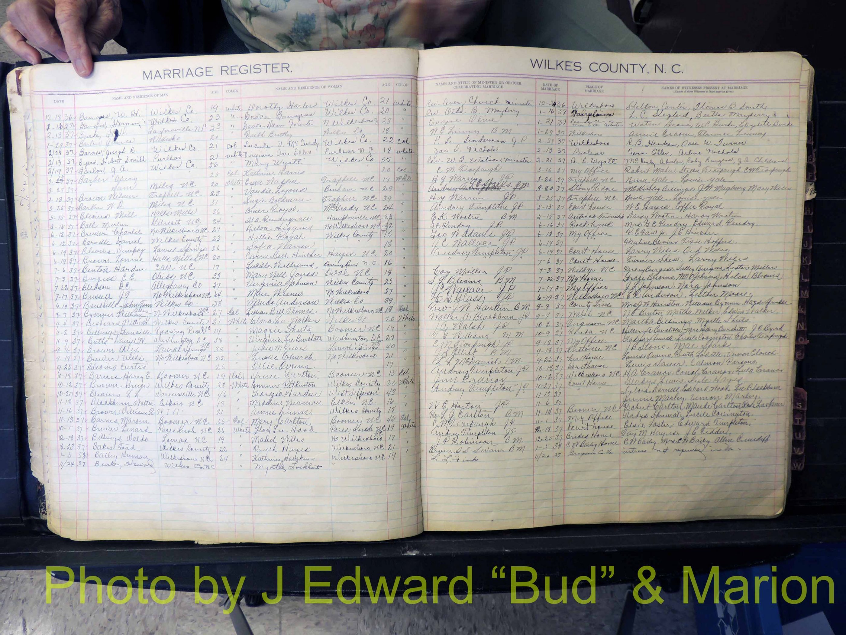 Wilkes Co, NC, Marriage Book 4, 1920-1937 (117).JPG