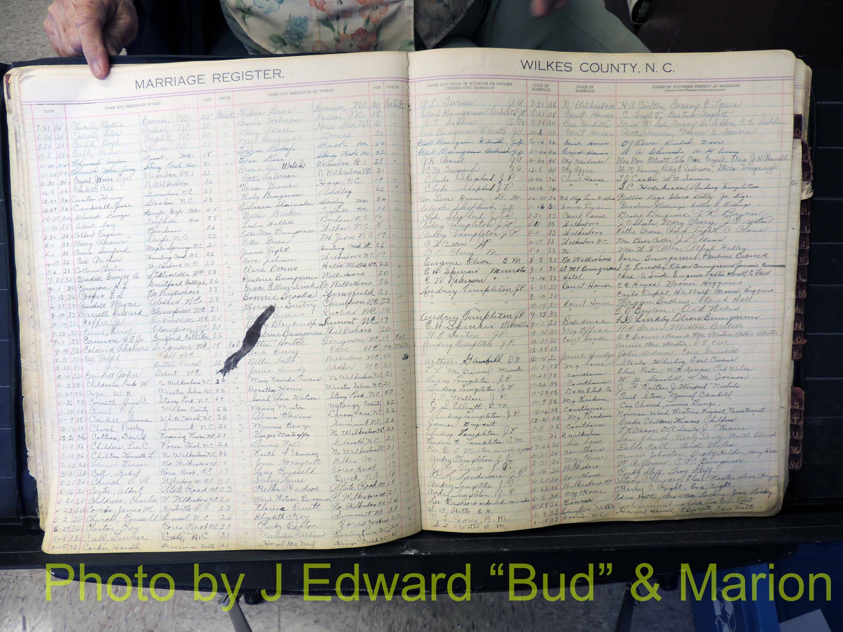 Wilkes Co, NC, Marriage Book 4, 1920-1937 (125).JPG