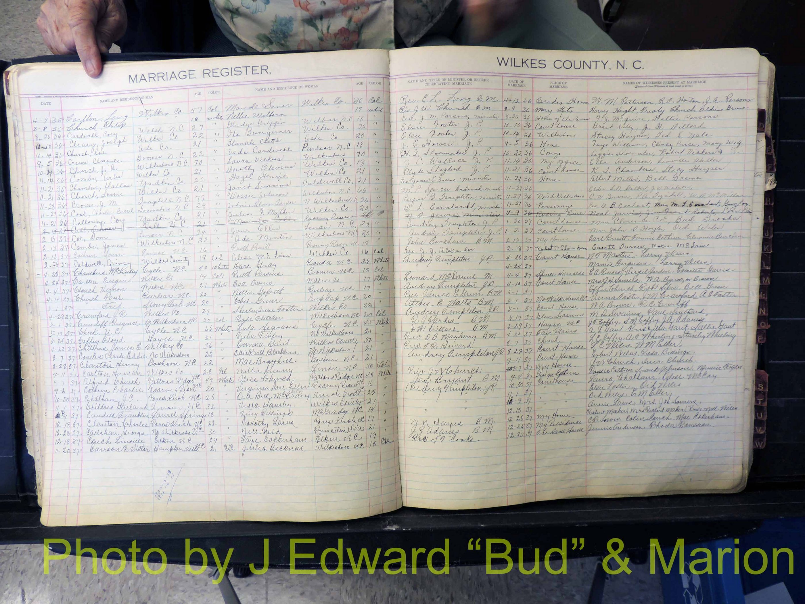 Wilkes Co, NC, Marriage Book 4, 1920-1937 (126).JPG