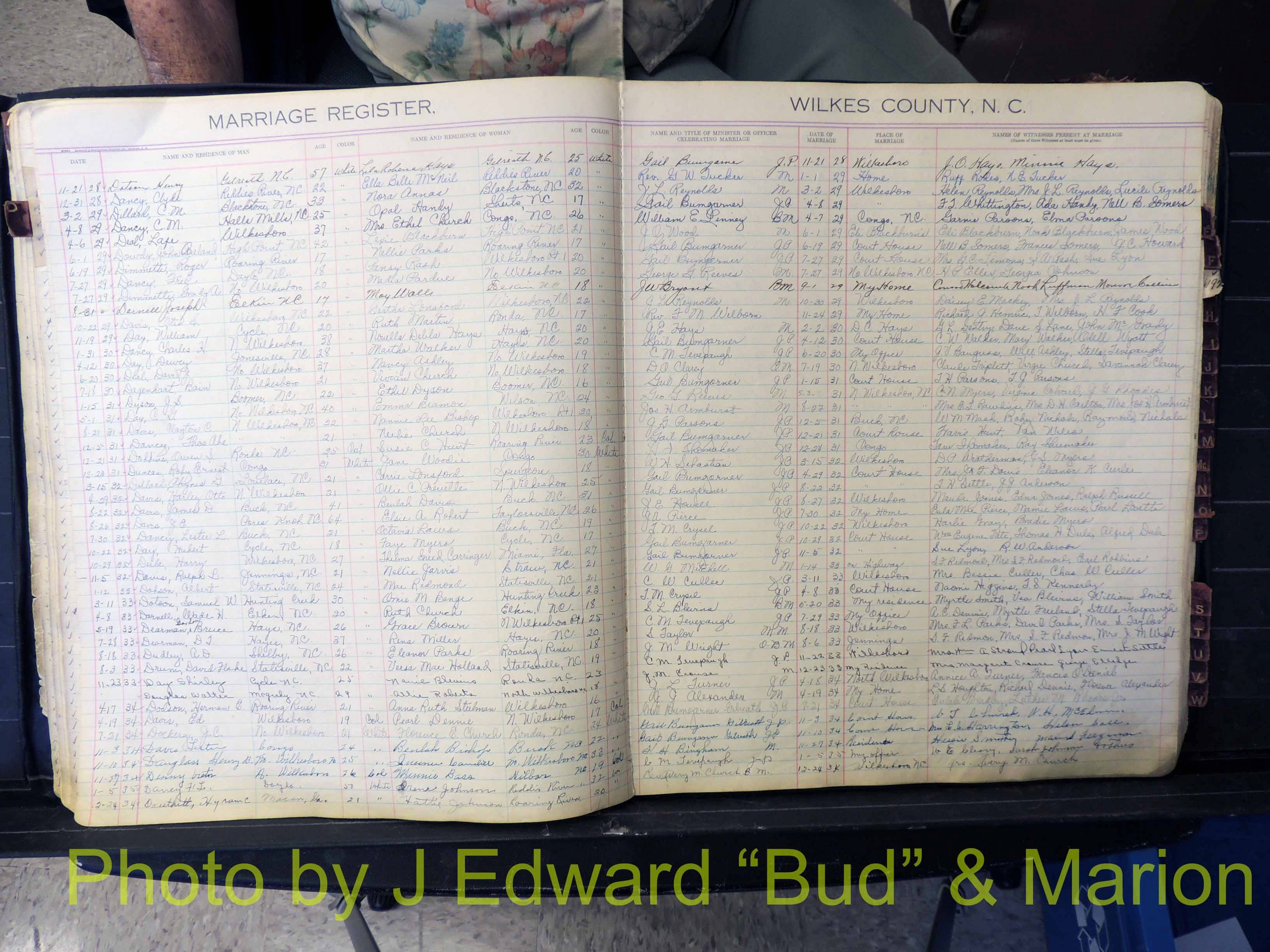 Wilkes Co, NC, Marriage Book 4, 1920-1937 (129).JPG