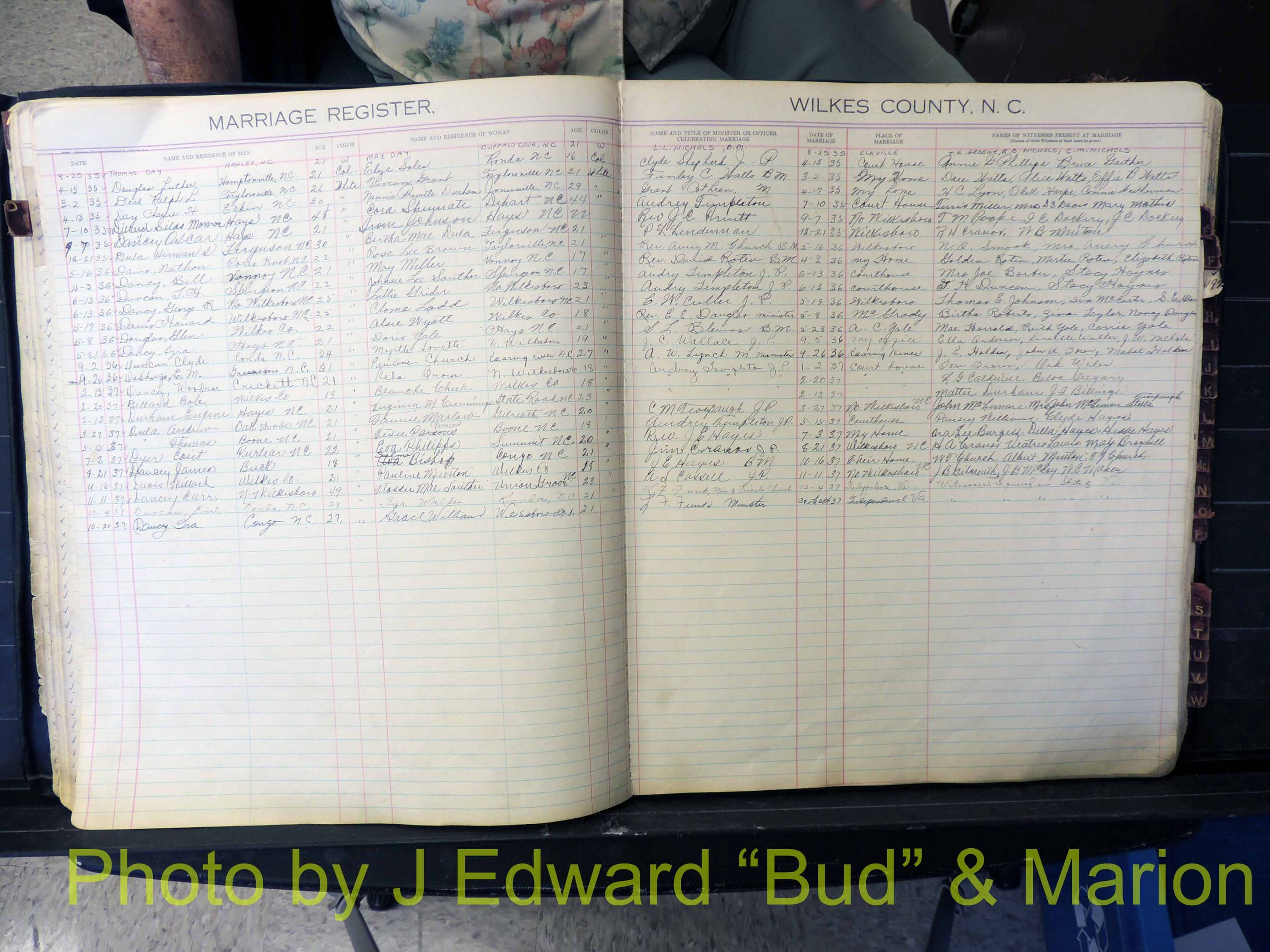 Wilkes Co, NC, Marriage Book 4, 1920-1937 (130).JPG
