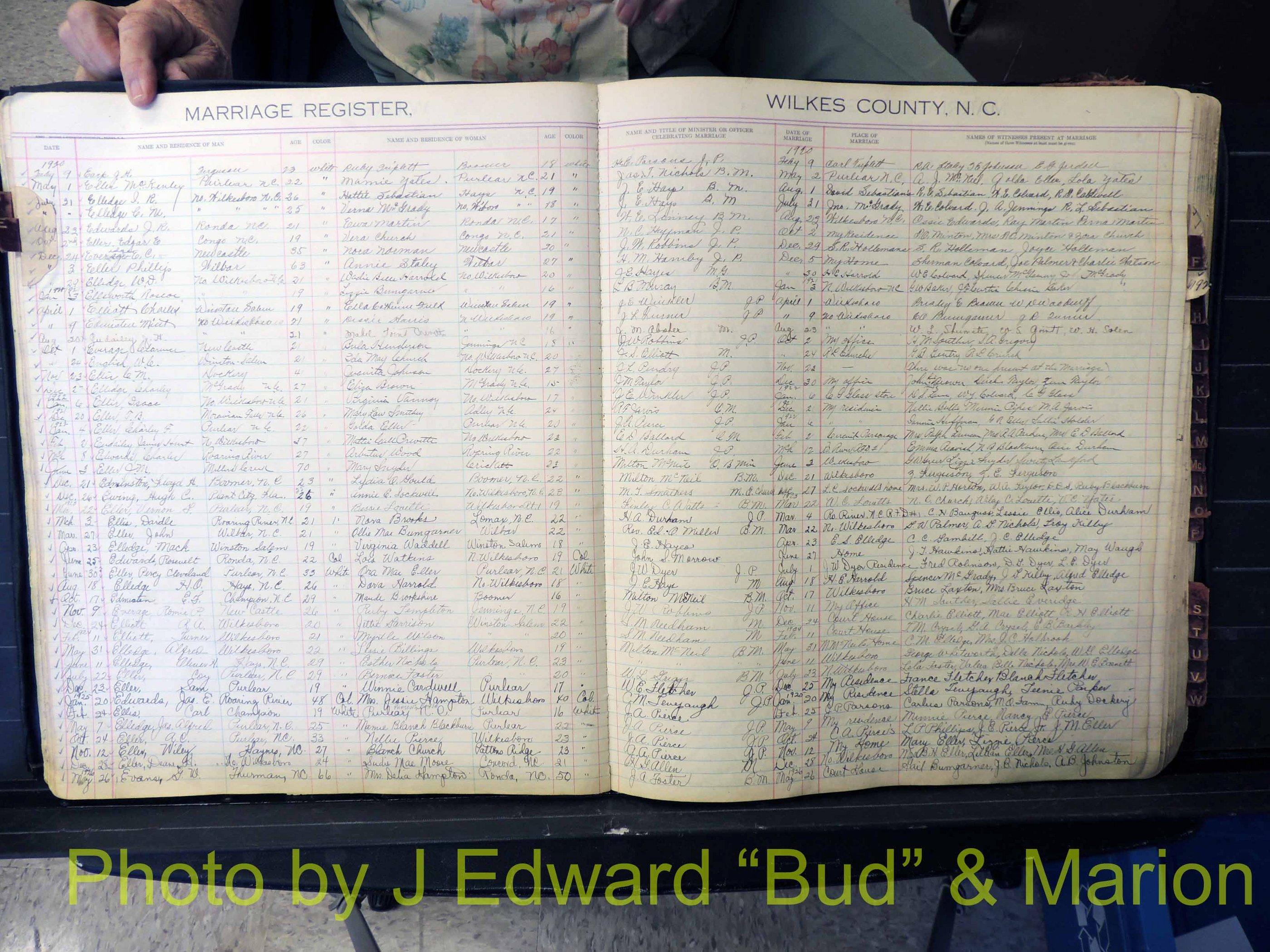 Wilkes Co, NC, Marriage Book 4, 1920-1937 (131).JPG