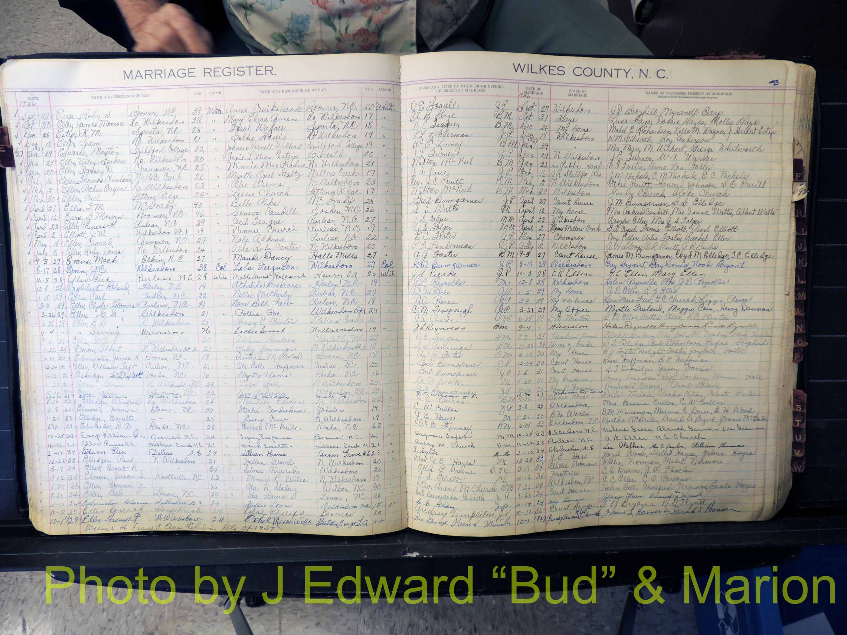 Wilkes Co, NC, Marriage Book 4, 1920-1937 (132).JPG