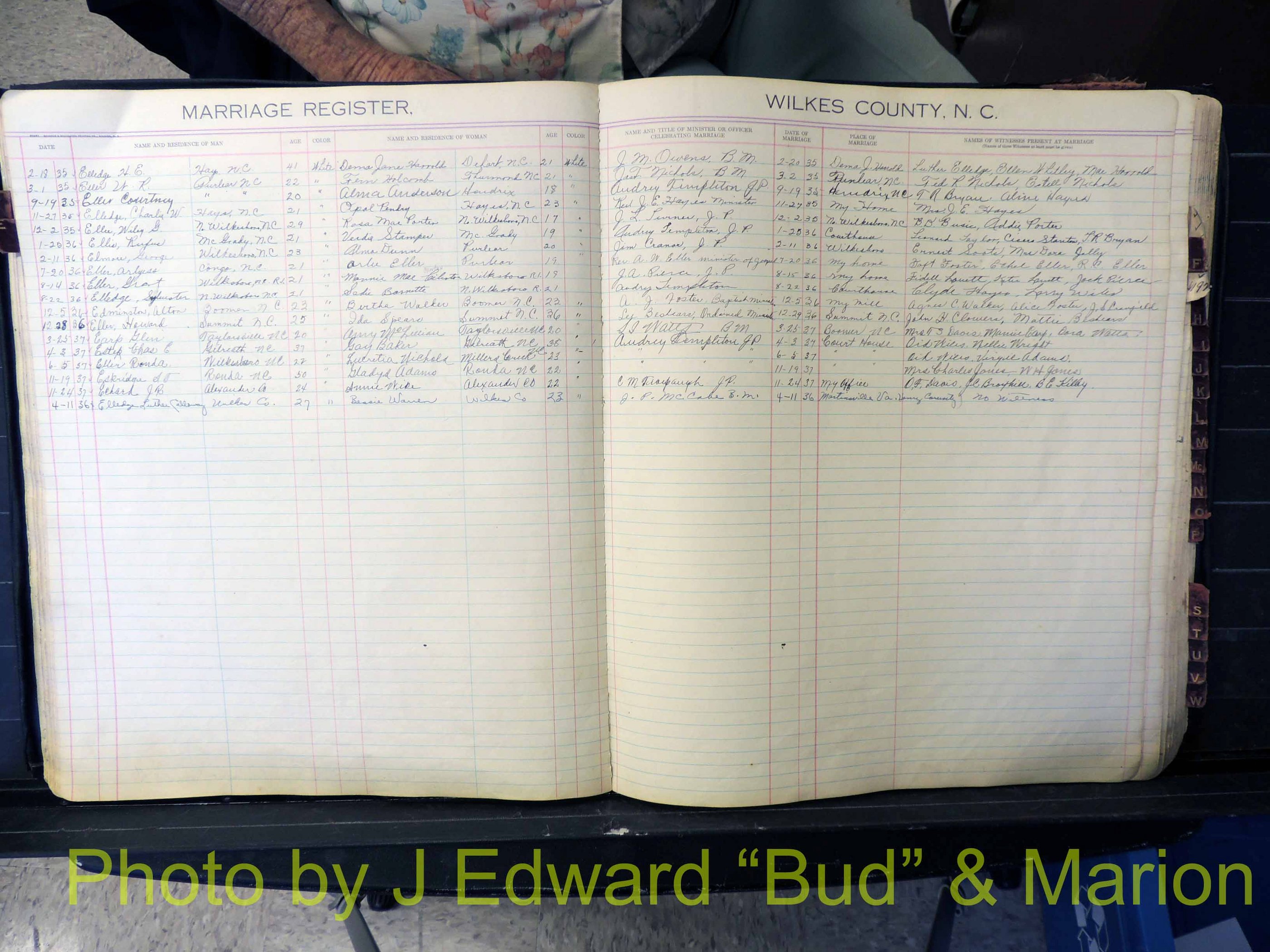 Wilkes Co, NC, Marriage Book 4, 1920-1937 (133).JPG