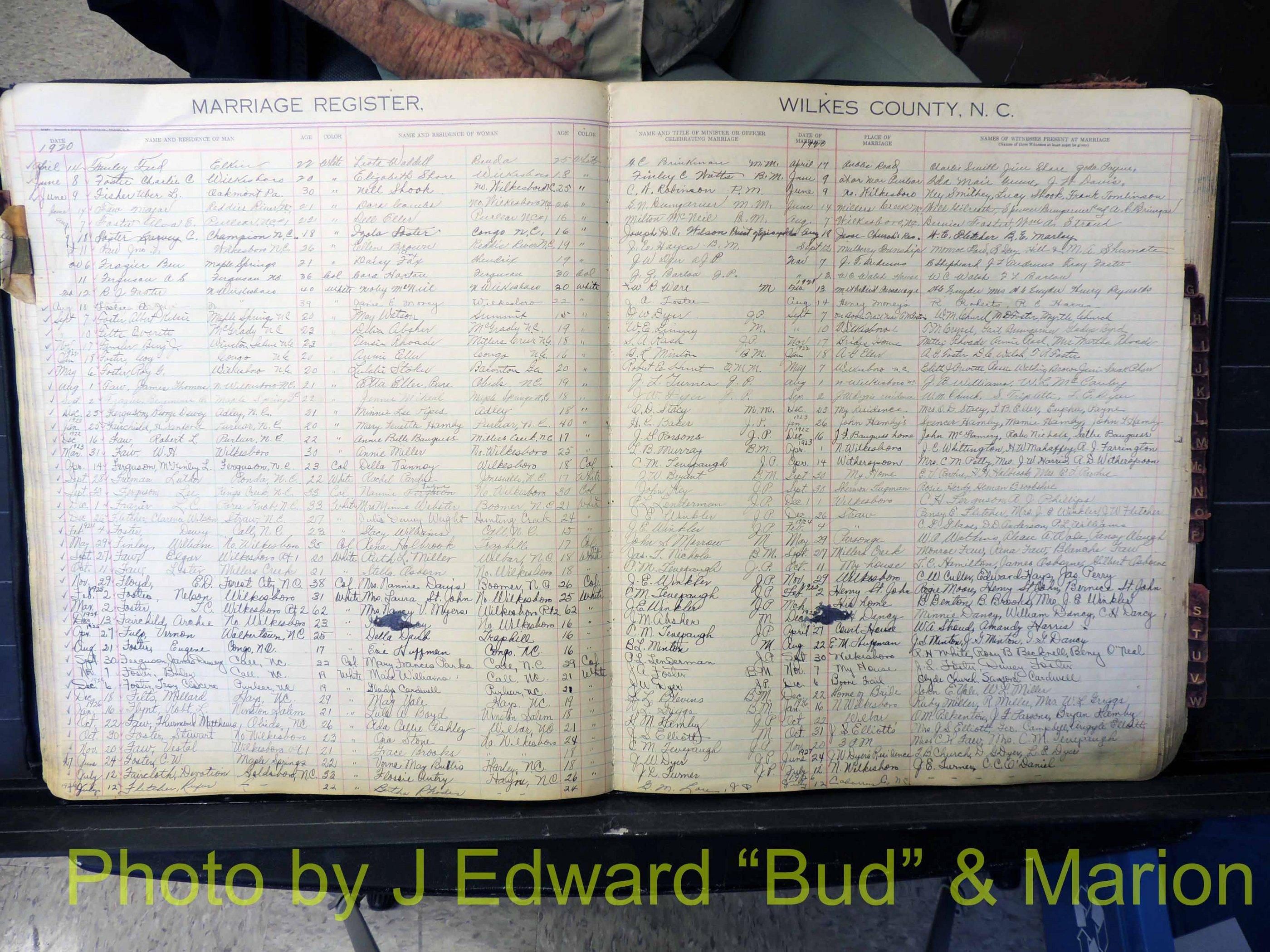 Wilkes Co, NC, Marriage Book 4, 1920-1937 (134).JPG