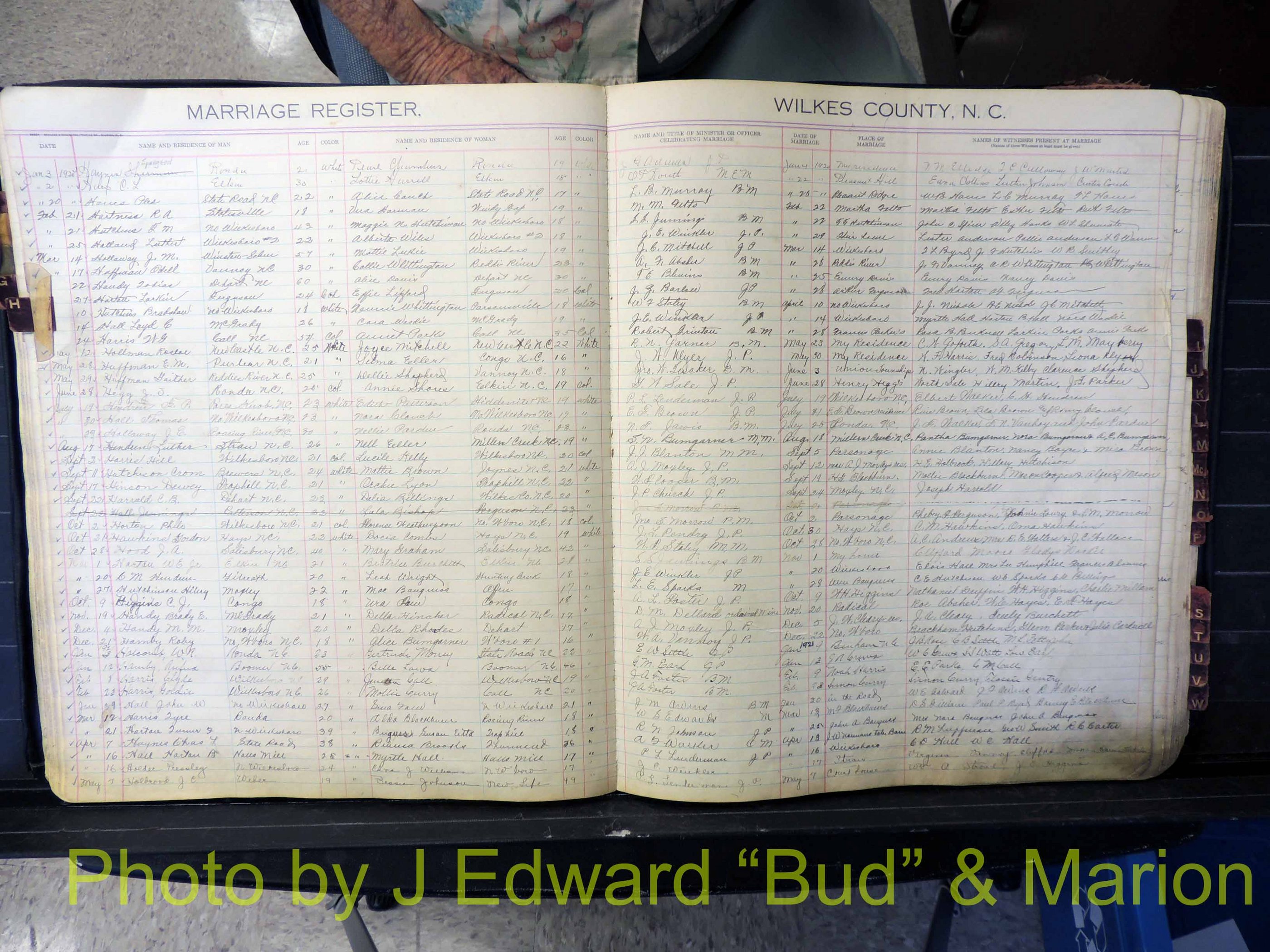 Wilkes Co, NC, Marriage Book 4, 1920-1937 (142).JPG