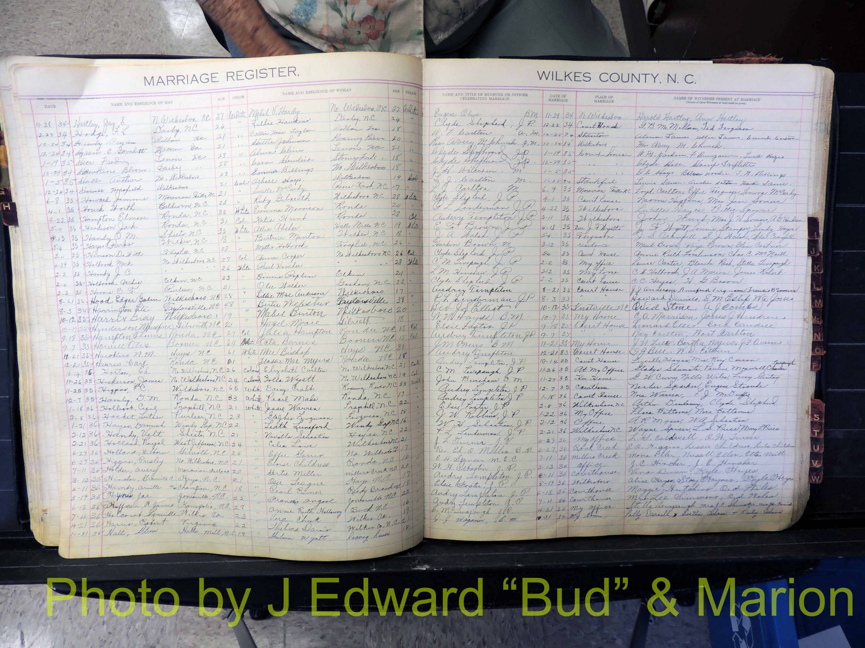 Wilkes Co, NC, Marriage Book 4, 1920-1937 (150).JPG
