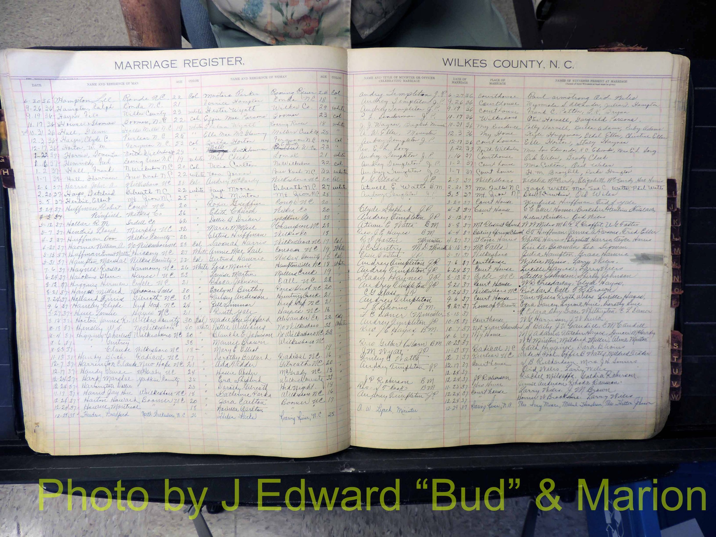Wilkes Co, NC, Marriage Book 4, 1920-1937 (151).JPG