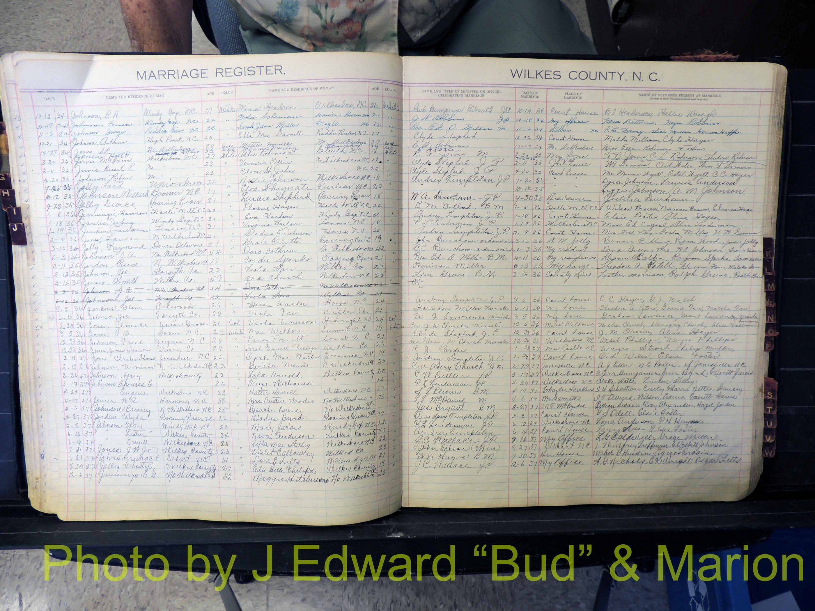 Wilkes Co, NC, Marriage Book 4, 1920-1937 (156).JPG